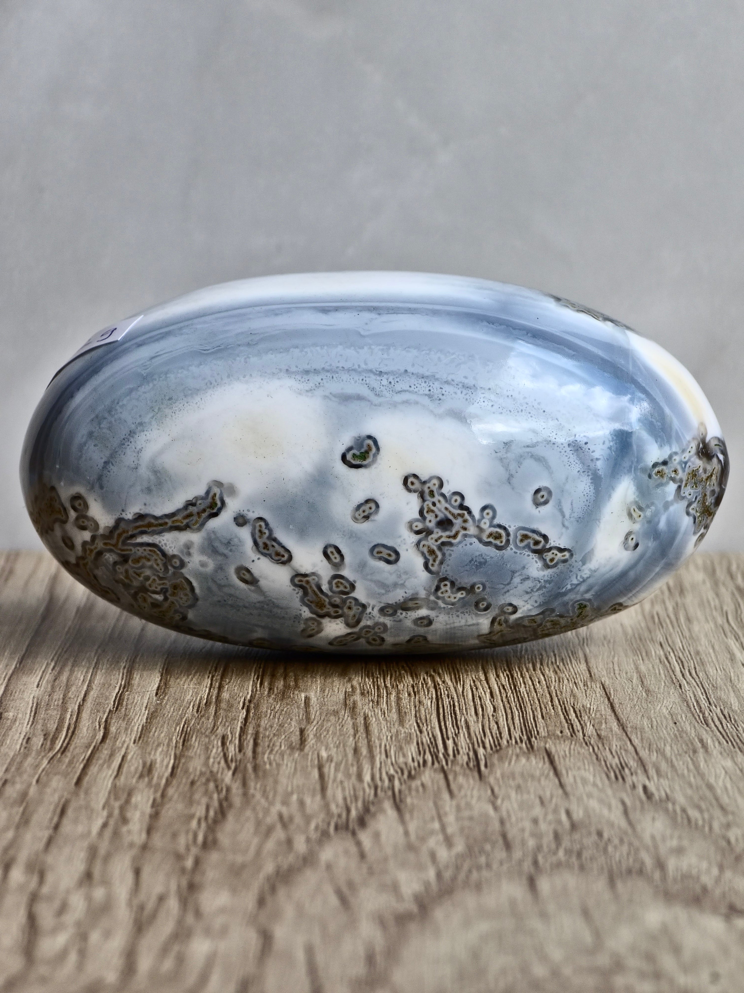 Blue Indian Opal with Moss Agate Inclusions Shiva Lingham
