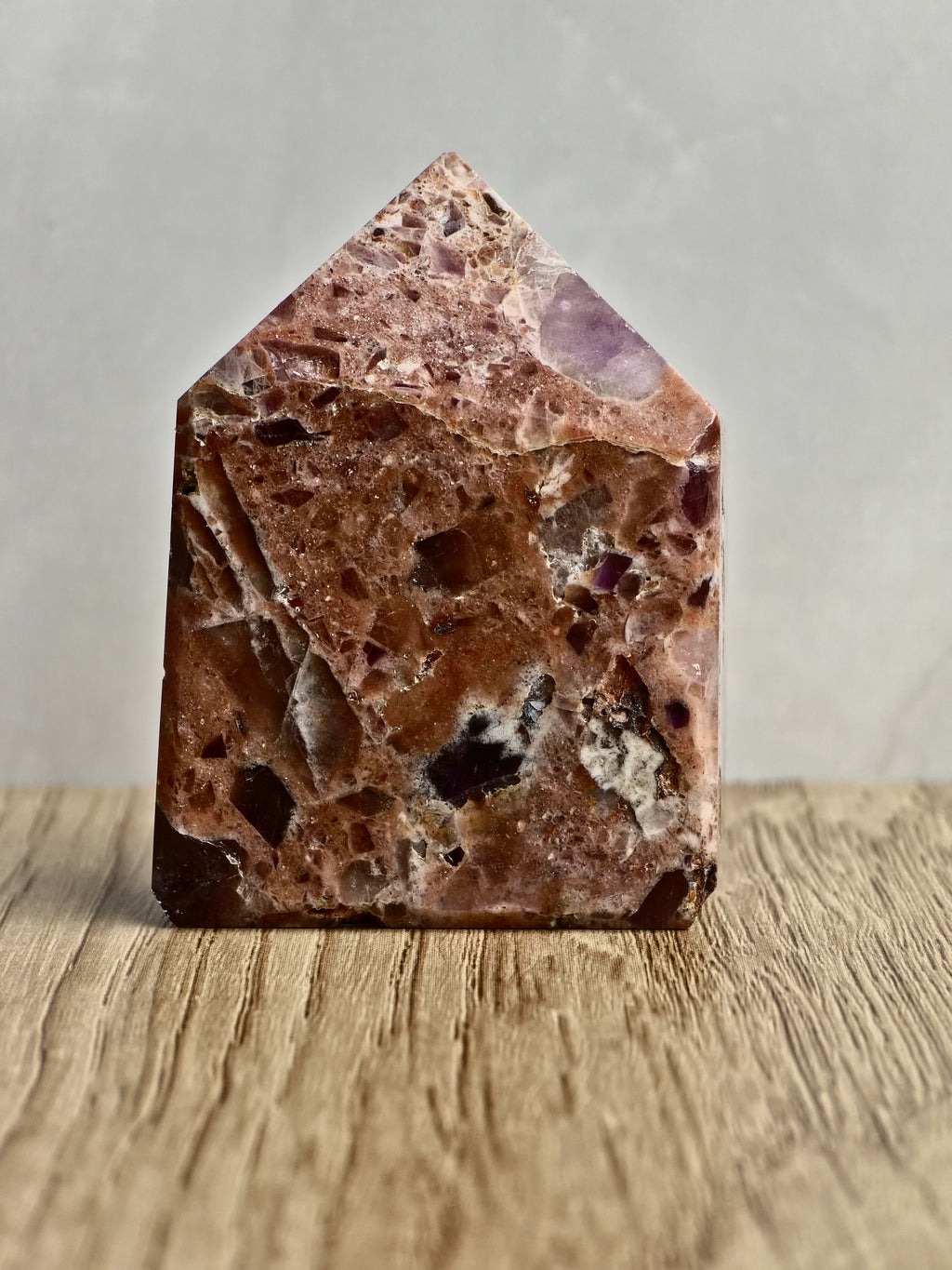 Brecciated Indian Amethyst Polished Tower