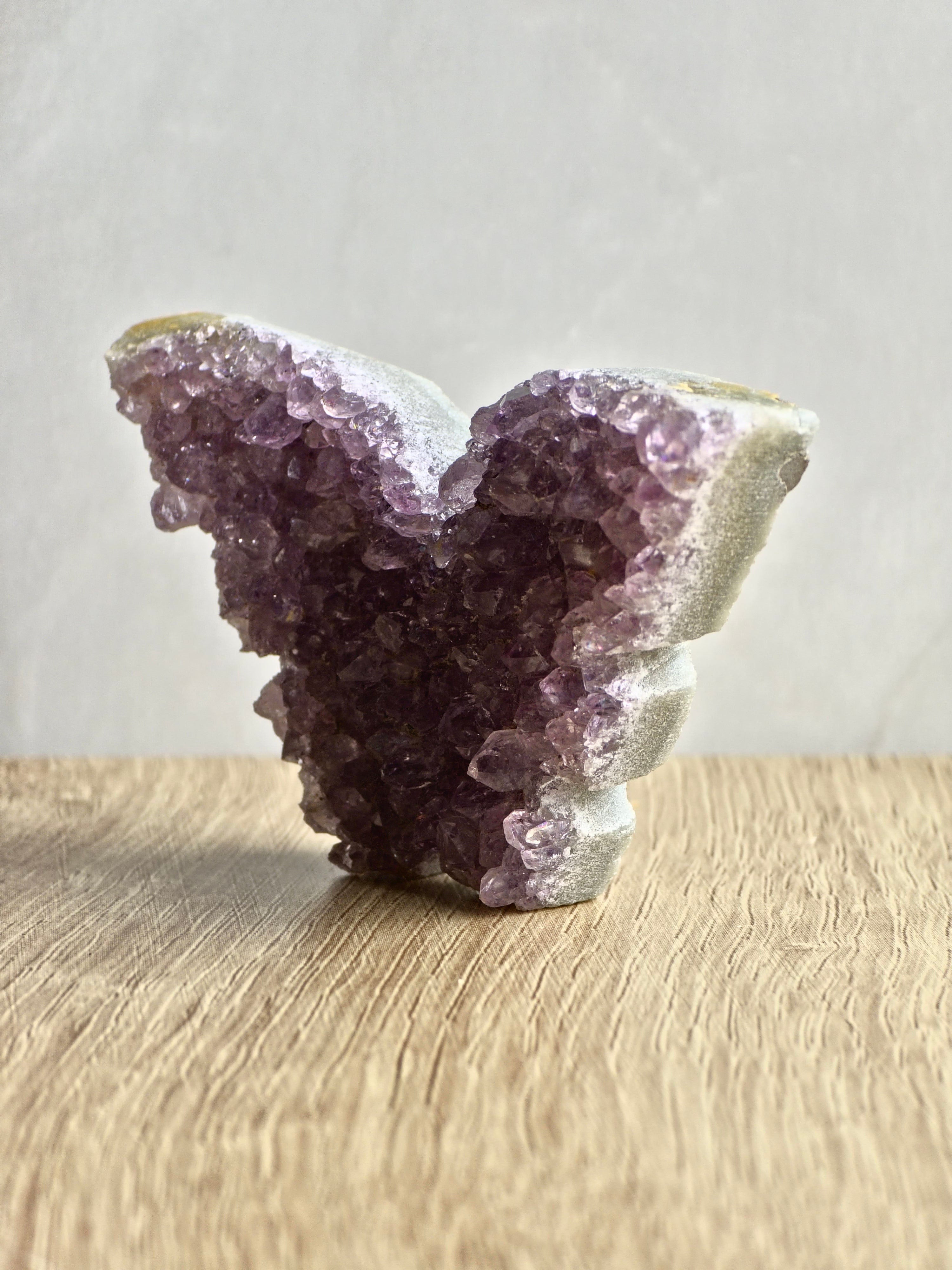 Amethyst Druzy Butterfly Carving