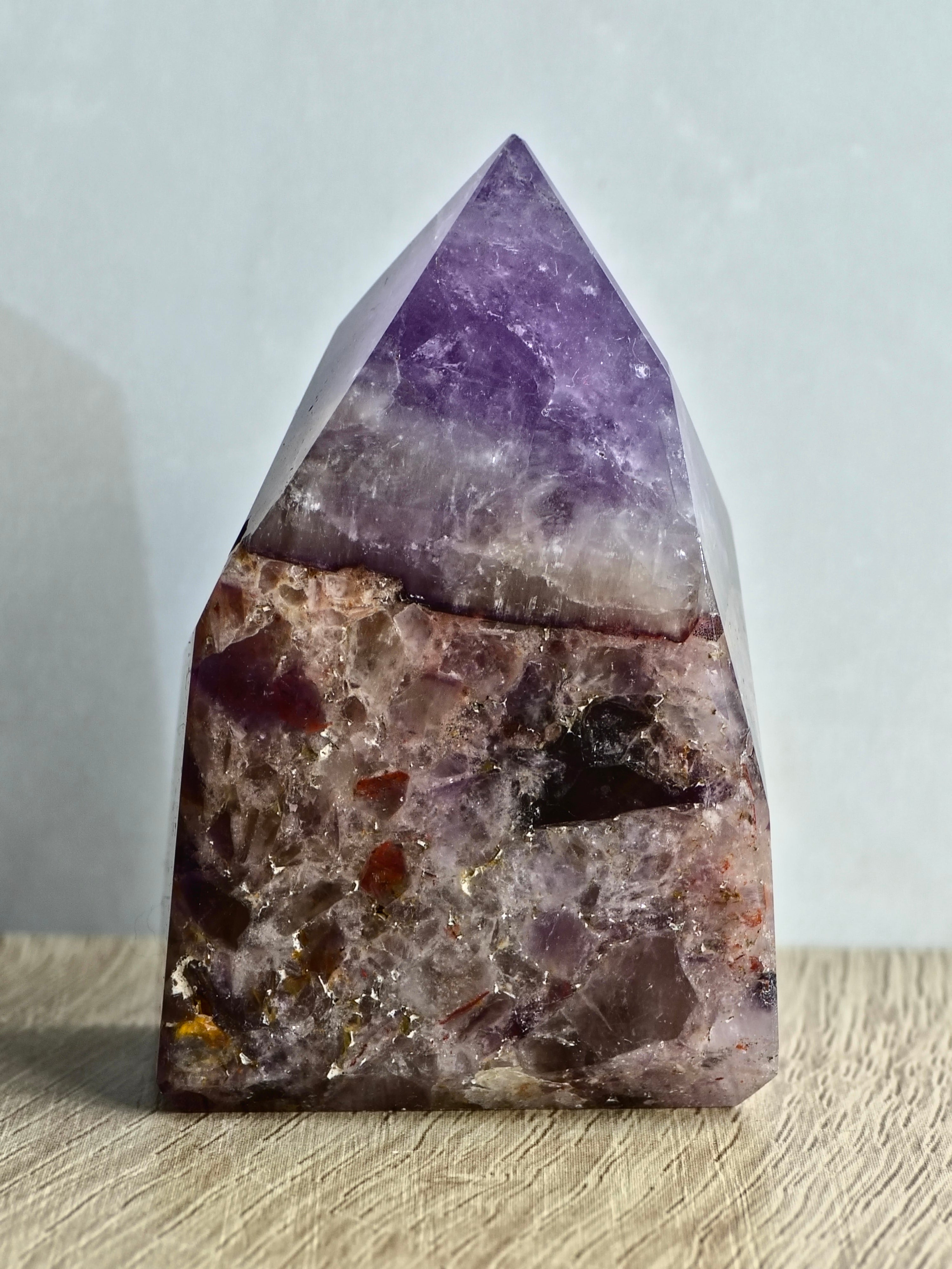 Brecciated Indian Amethyst Polished Tower