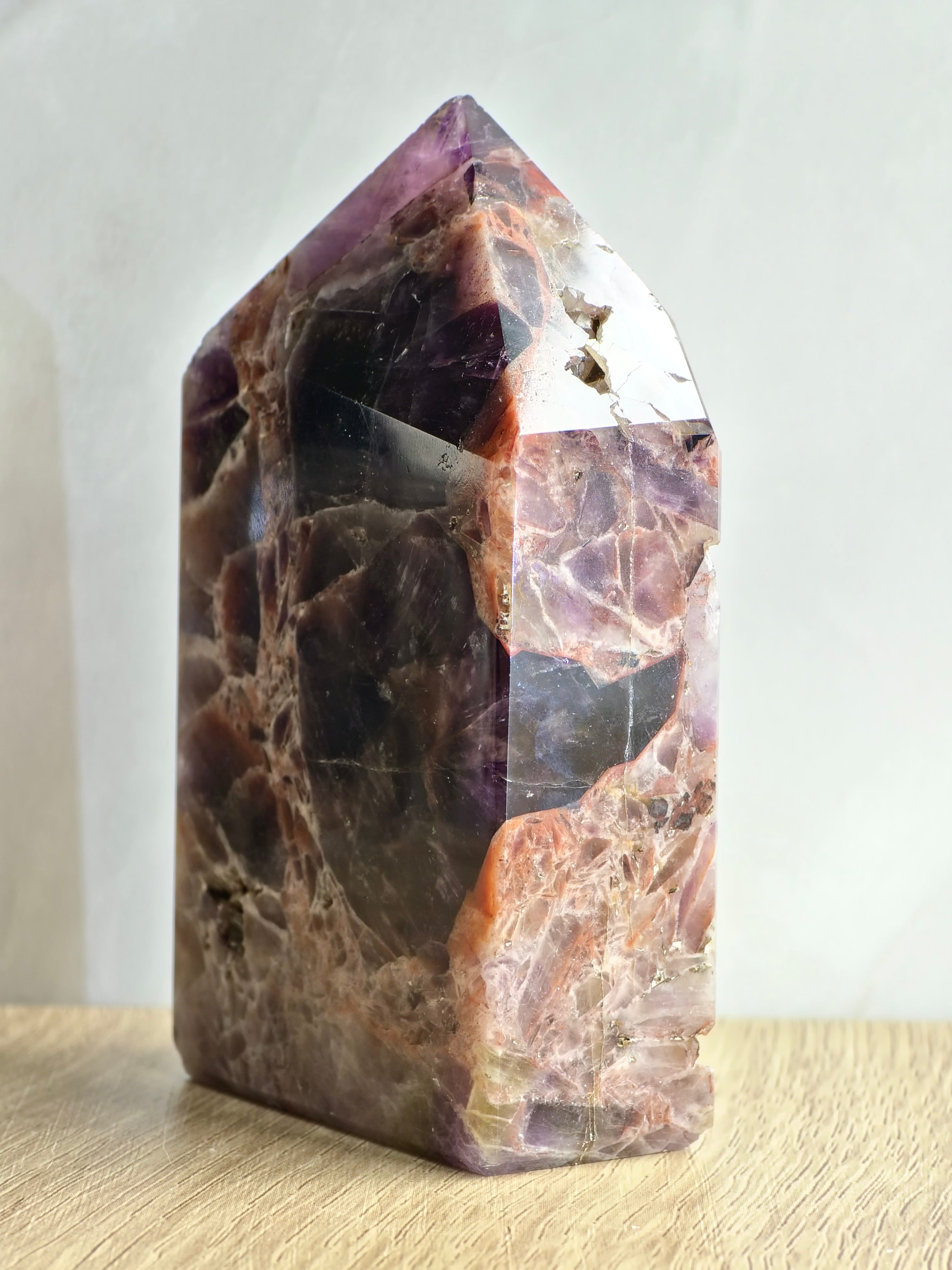 Brecciated Indian Amethyst Polished Tower
