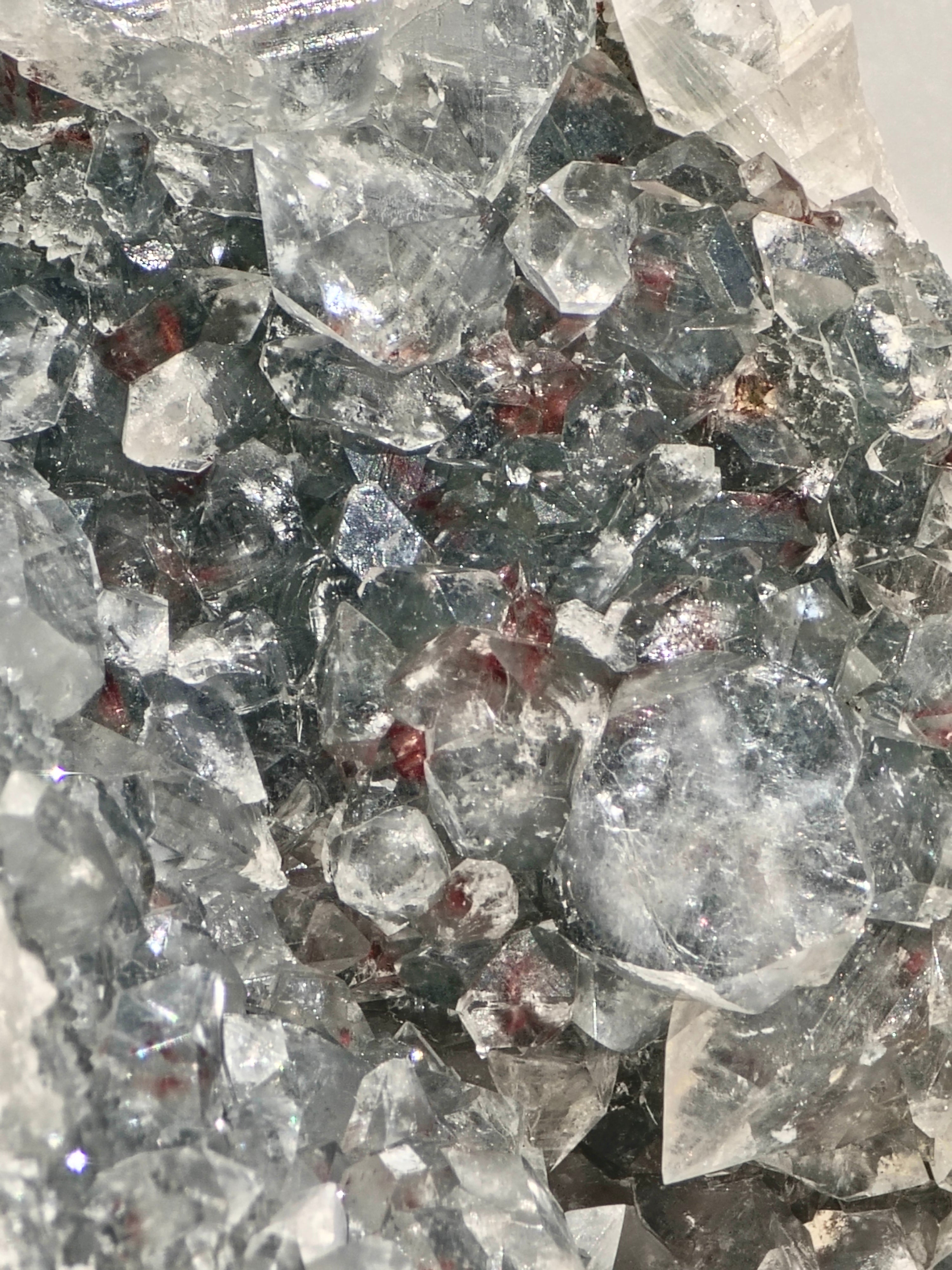AAA Diamond Apophyllite on Blue Chalcedony with Red Heulandite