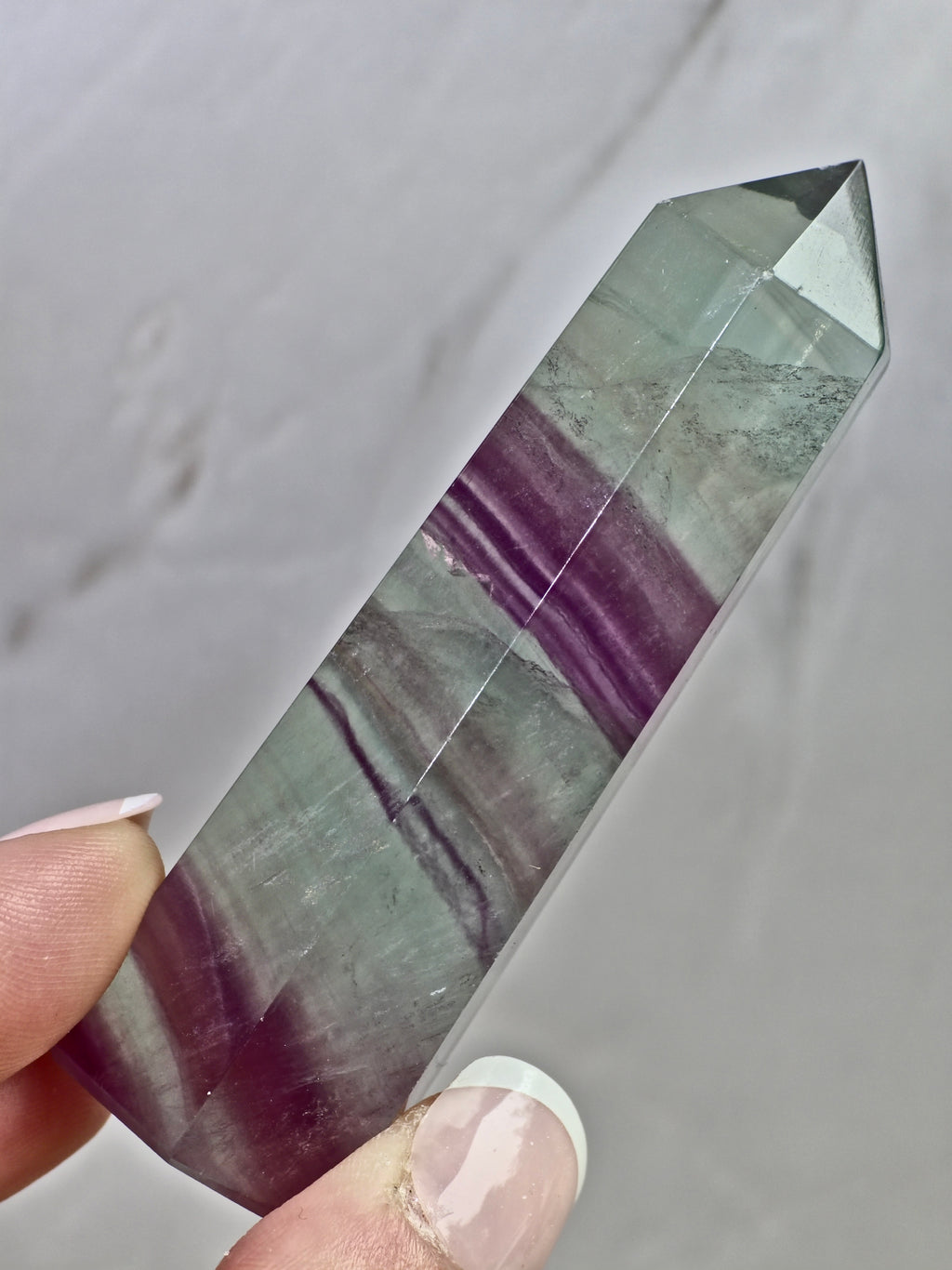 Banded Fluorite Tower – Green & Purple Growth Zoning