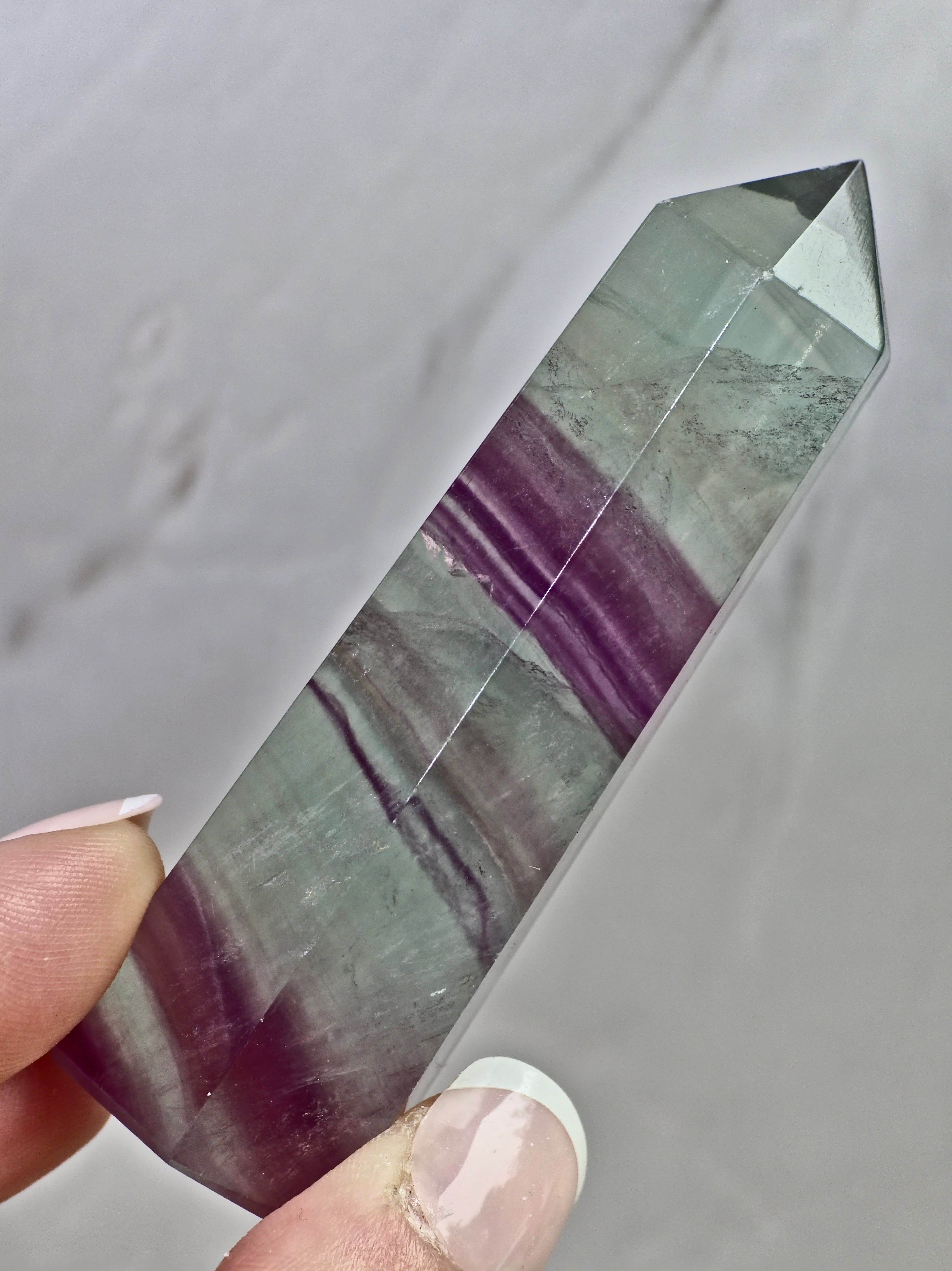 Banded Fluorite Tower – Green & Purple Growth Zoning