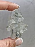 AAA Grade Diamond Apophyllite on Blue Chalcedony — High Clarity Cluster with Internal Inclusions