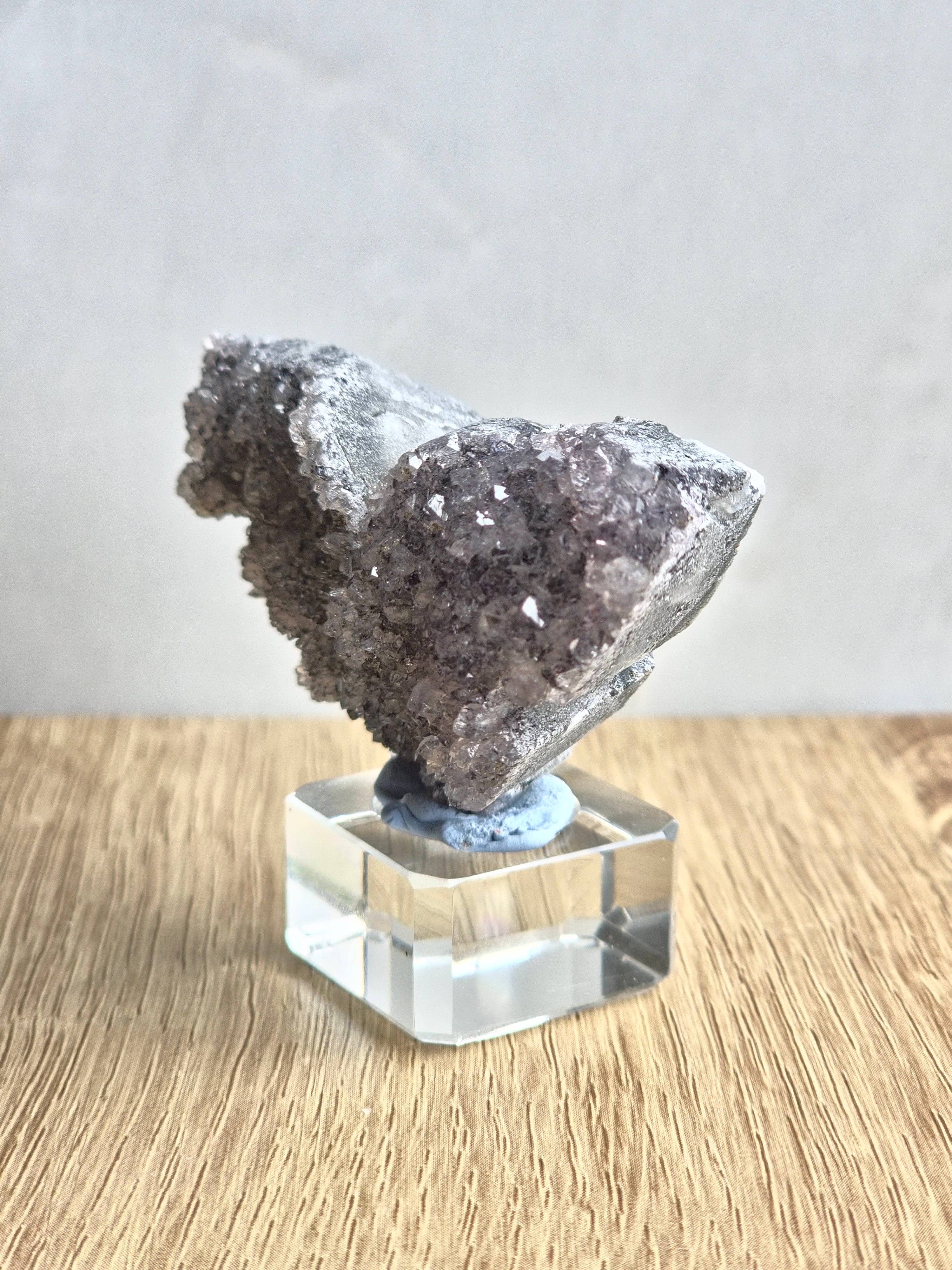 Black Amethyst Druzy Butterfly Carving
