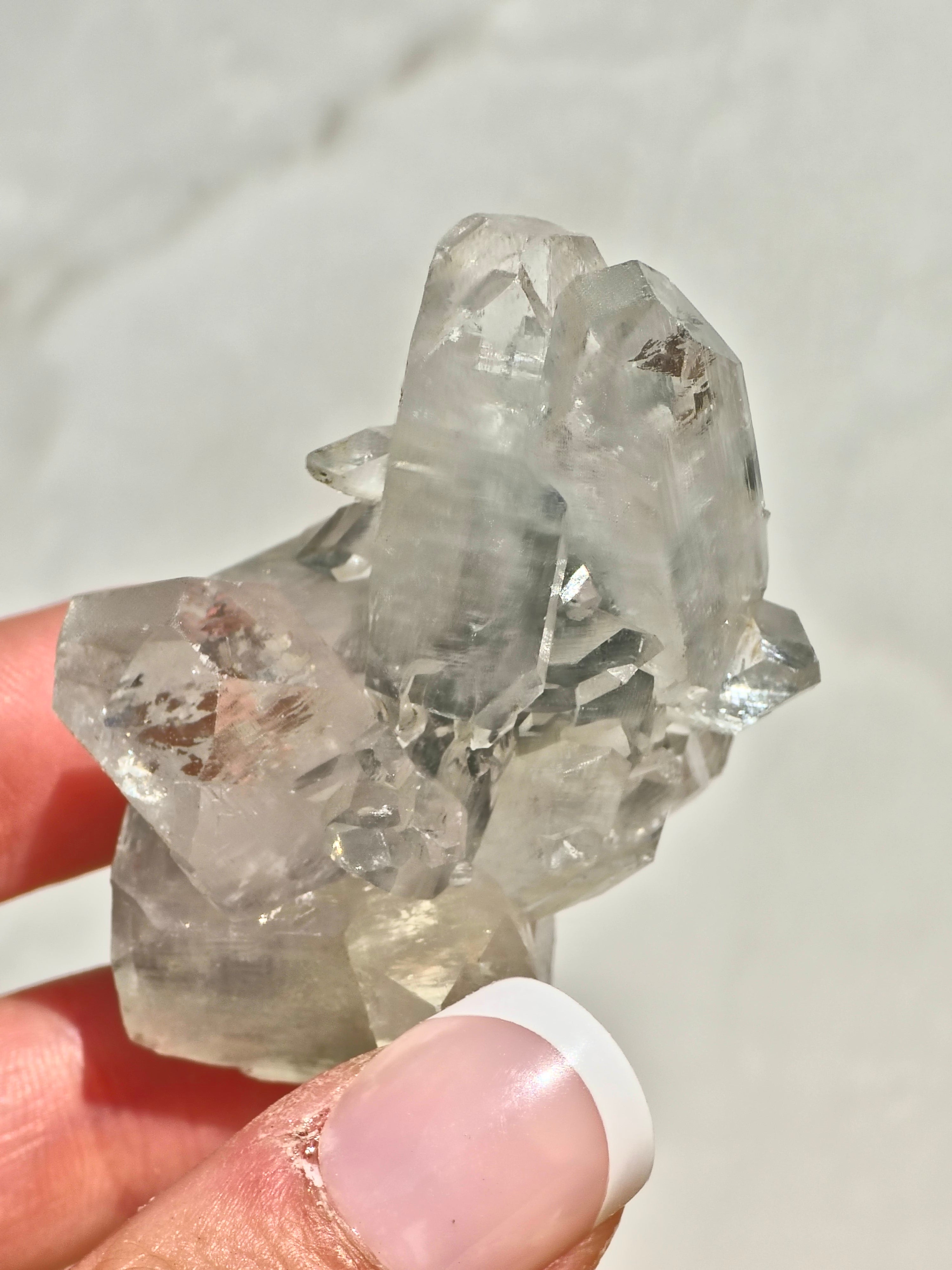 AAA Diamond Apopyllite on Blue Chalcedony