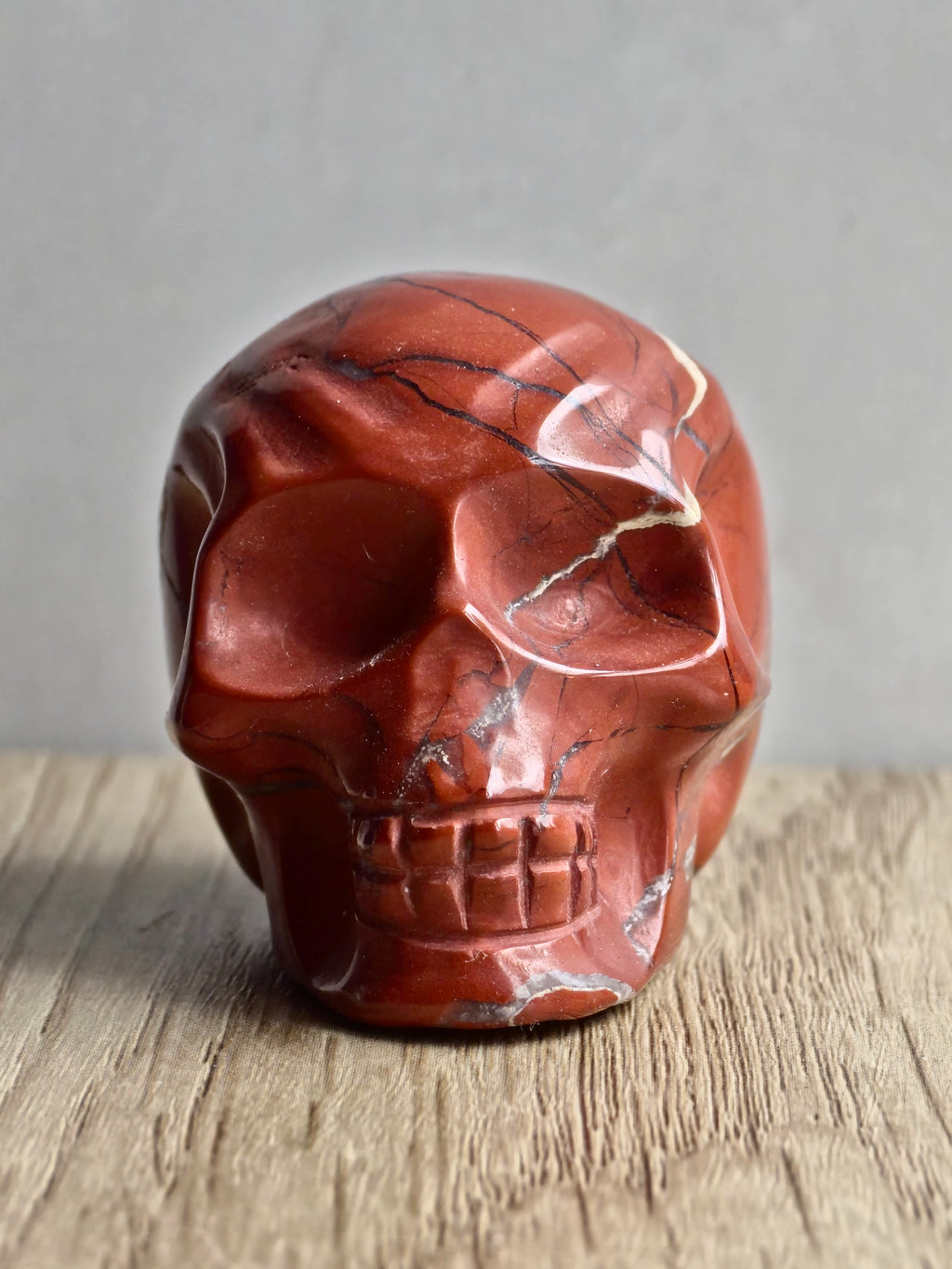 Red Jasper Skull Carving