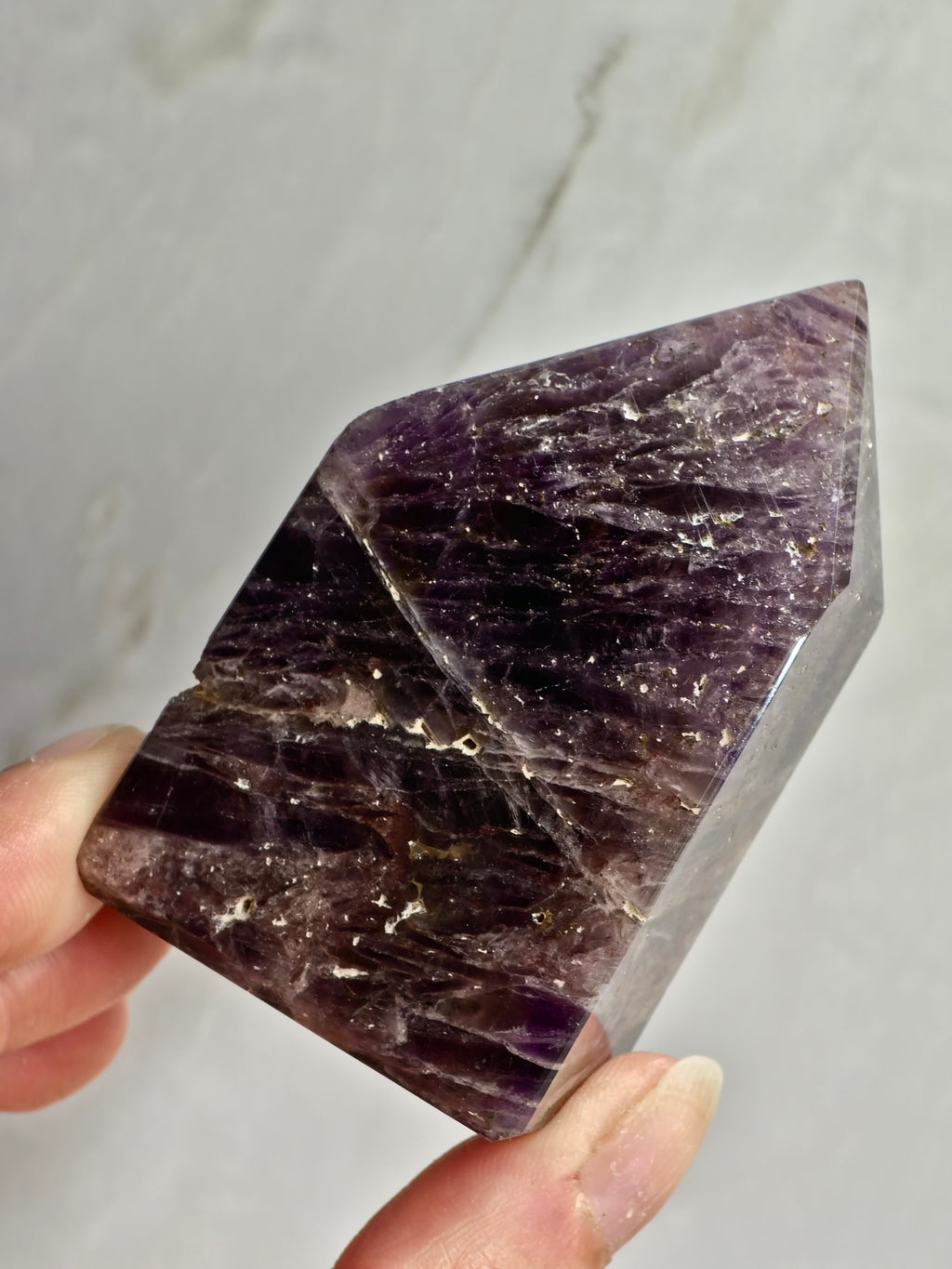 Brecciated Indian Amethyst Polished Tower
