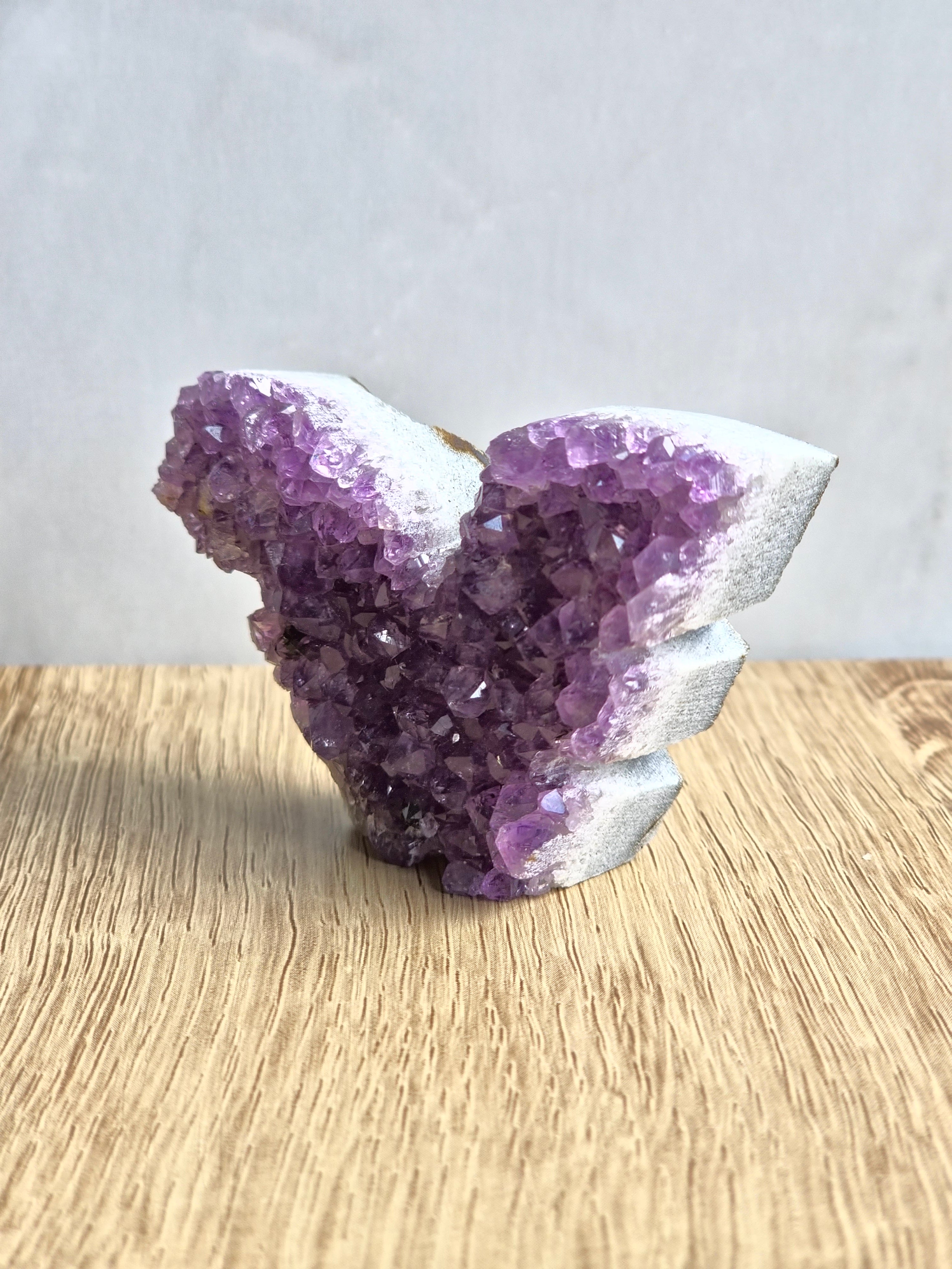 Amethyst Druzy Butterfly Carving