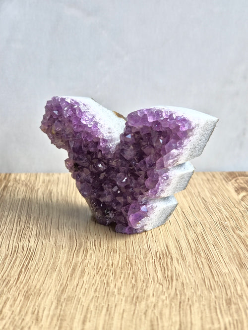 Amethyst Druzy Butterfly Carving