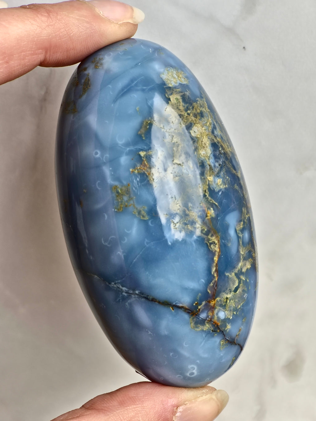Blue Indian Opal with Moss Agate Inclusions
