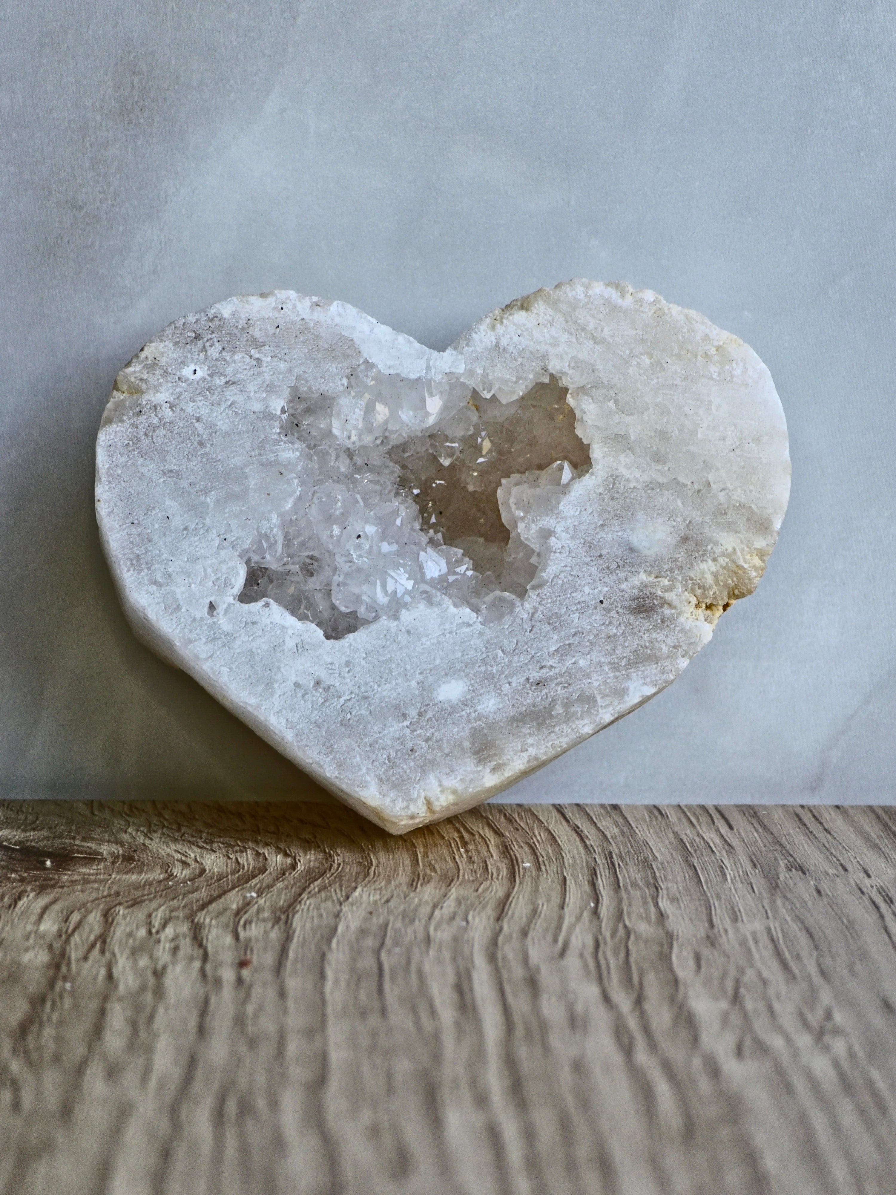 Quartz druzy geode heart