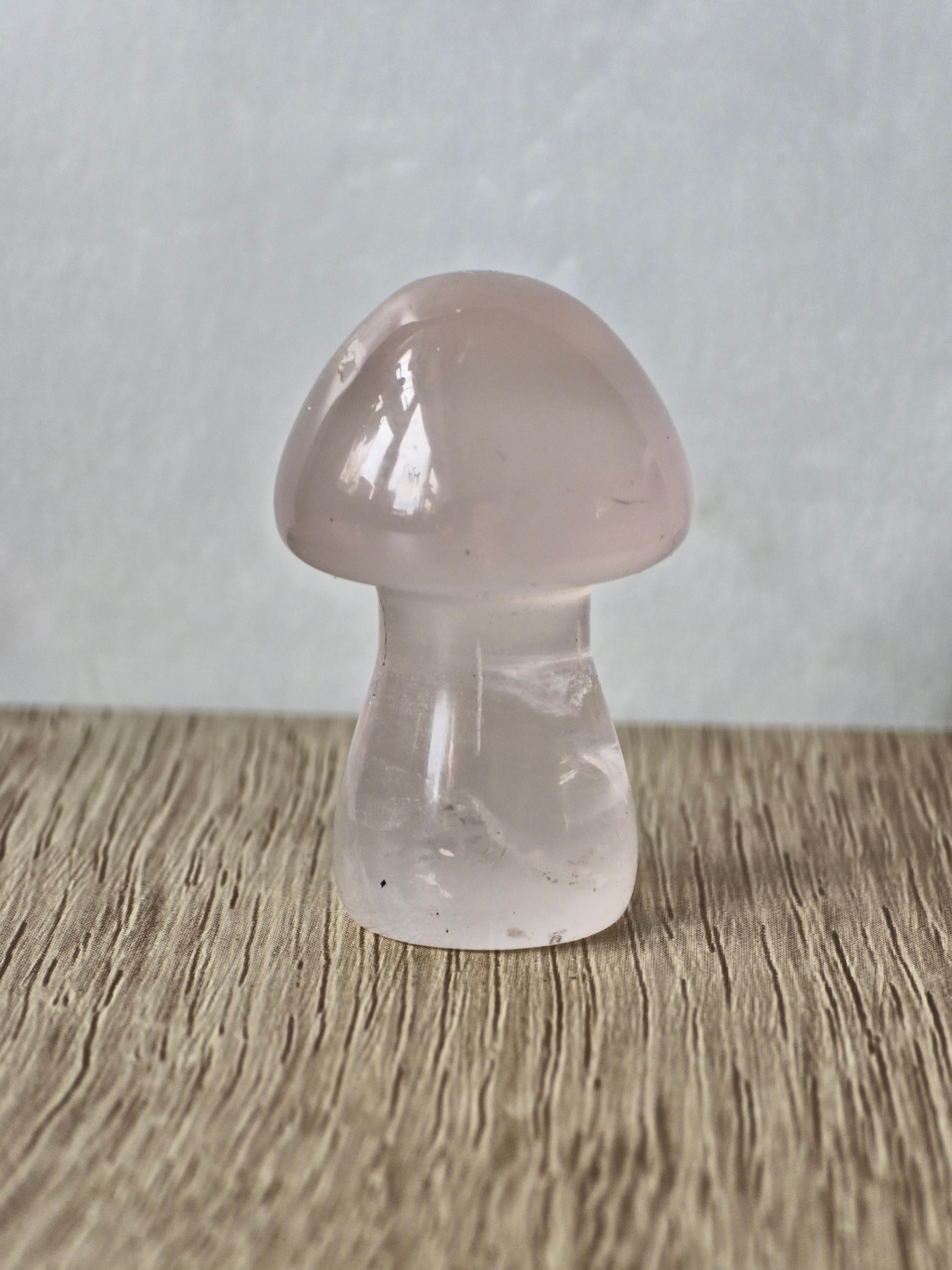 Rose quartz mushroom with asterisk
