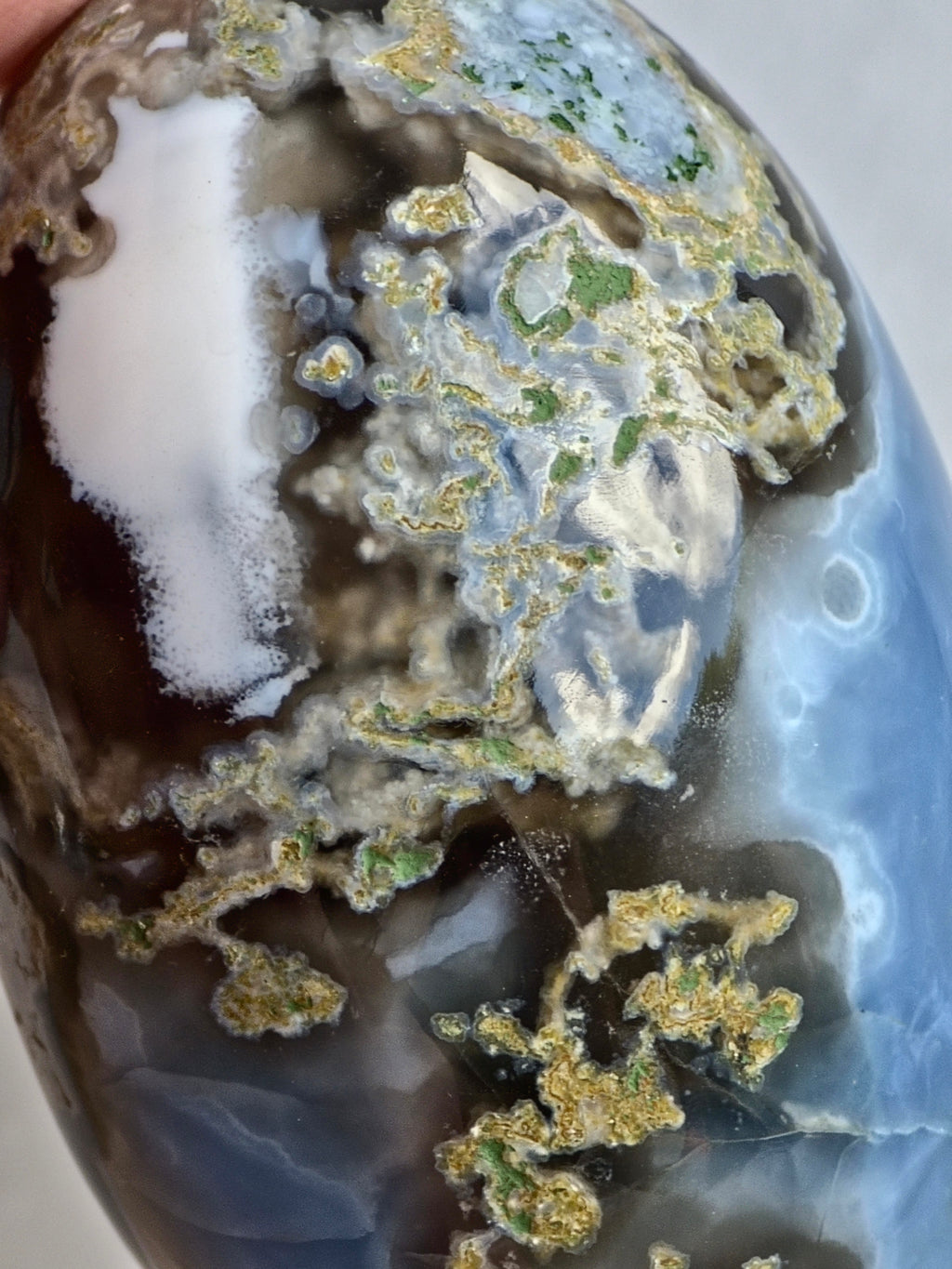 Blue Indian Opal with Moss Agate Inclusions