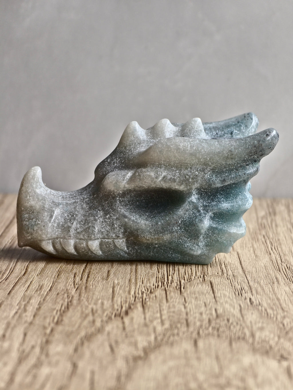Blue Trolleite Dragon Carving