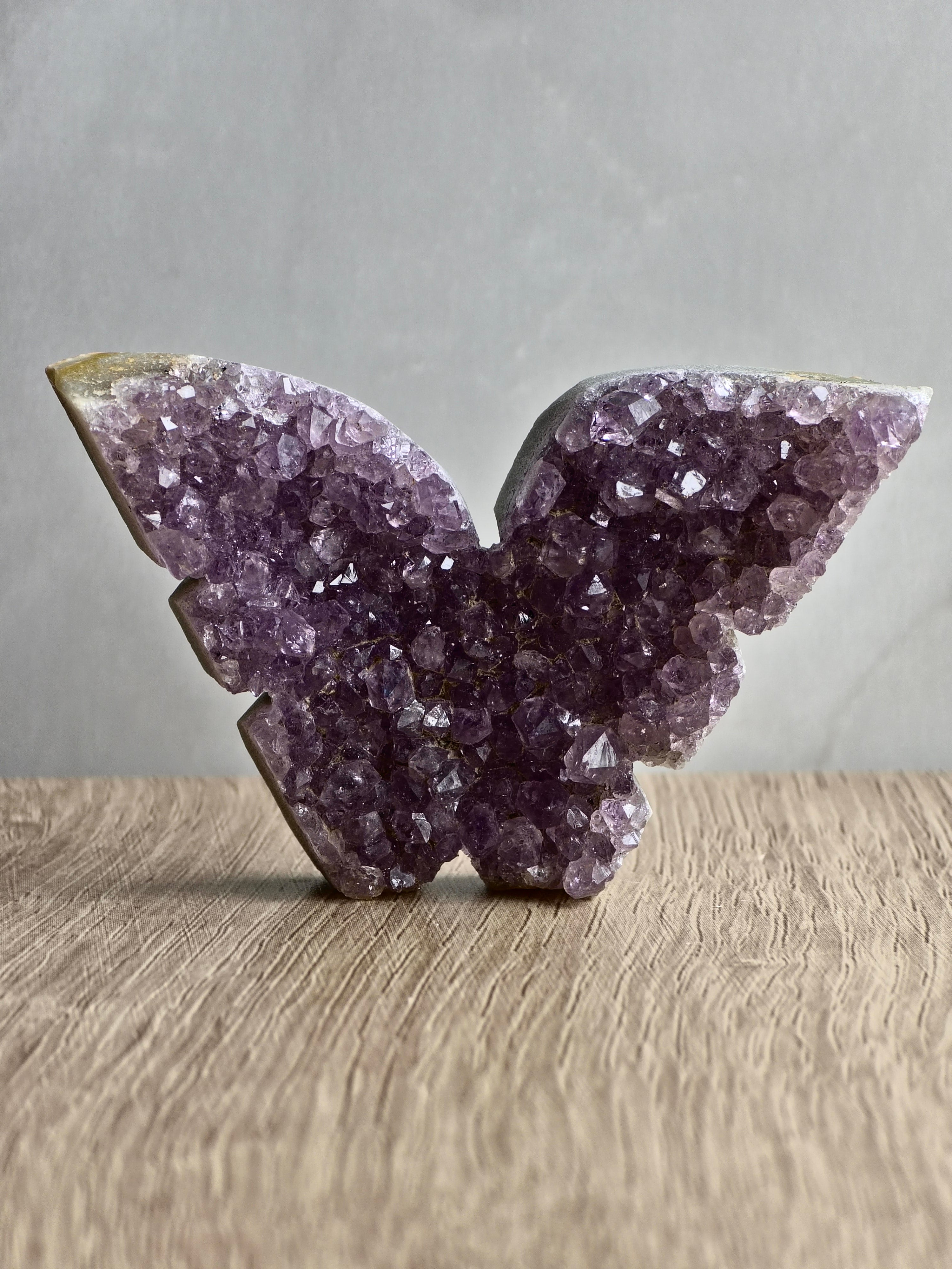 Amethyst Druzy Butterfly Carving