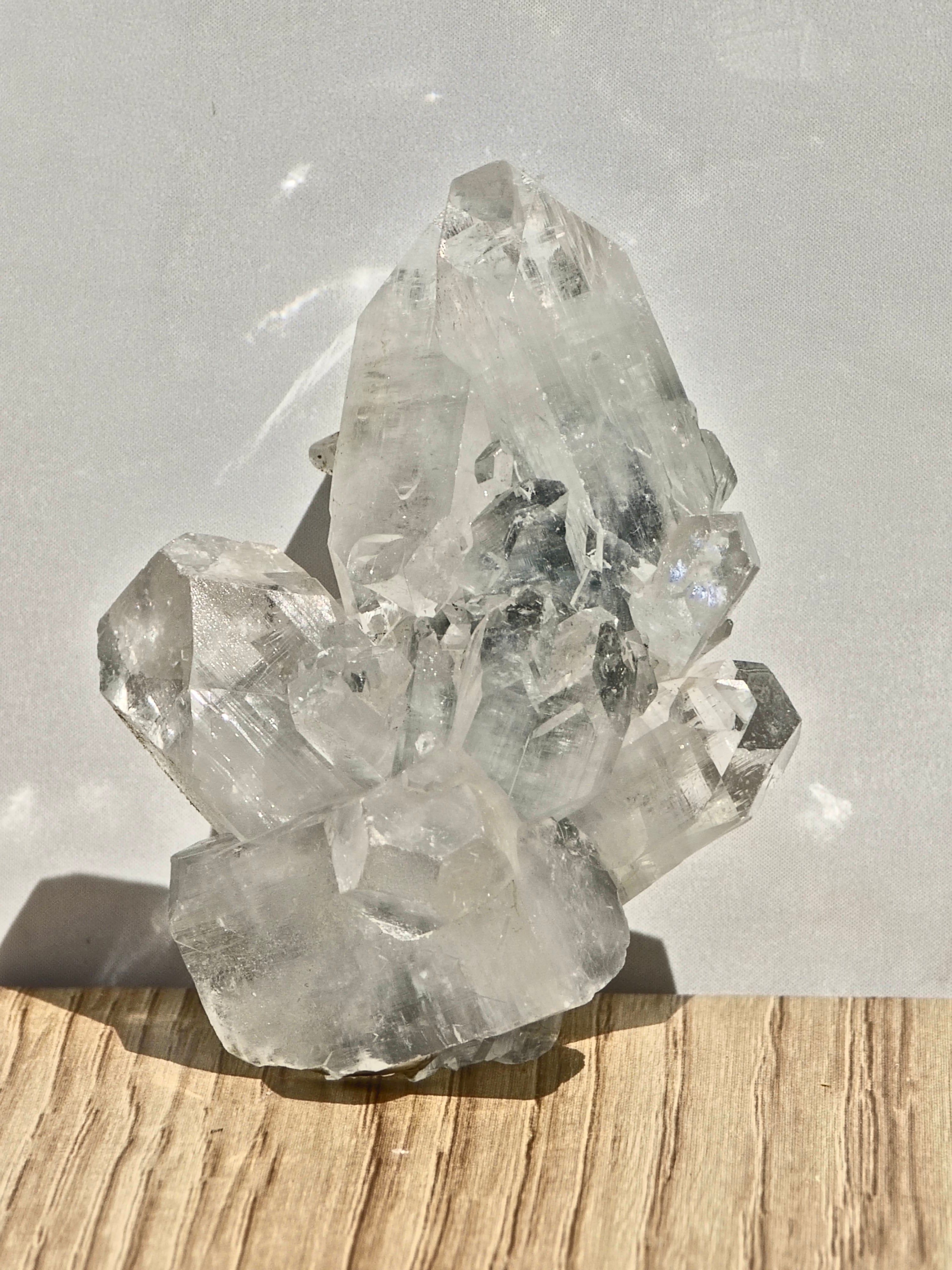 AAA Diamond Apopyllite on Blue Chalcedony