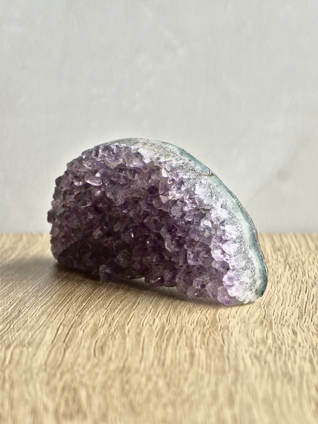 Amethyst druzy half moon
