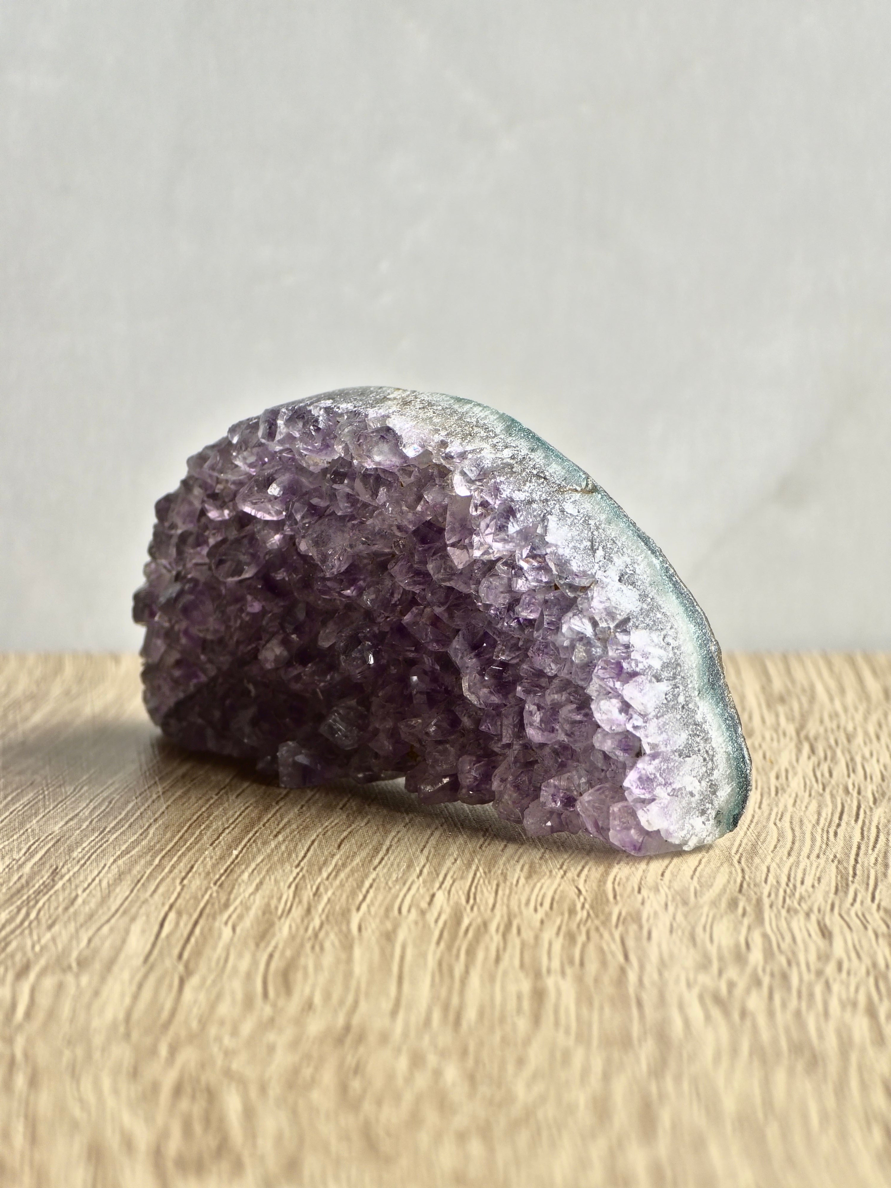 Amethyst druzy half moon