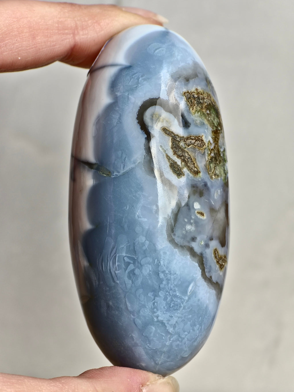 Blue Indian Opal with Moss Agate Inclusions Shiva