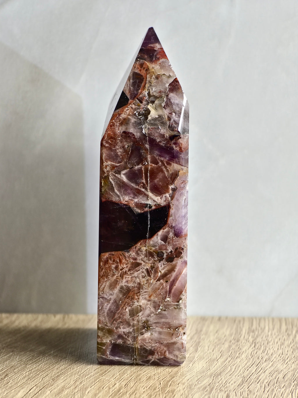 Brecciated Indian Amethyst Polished Tower