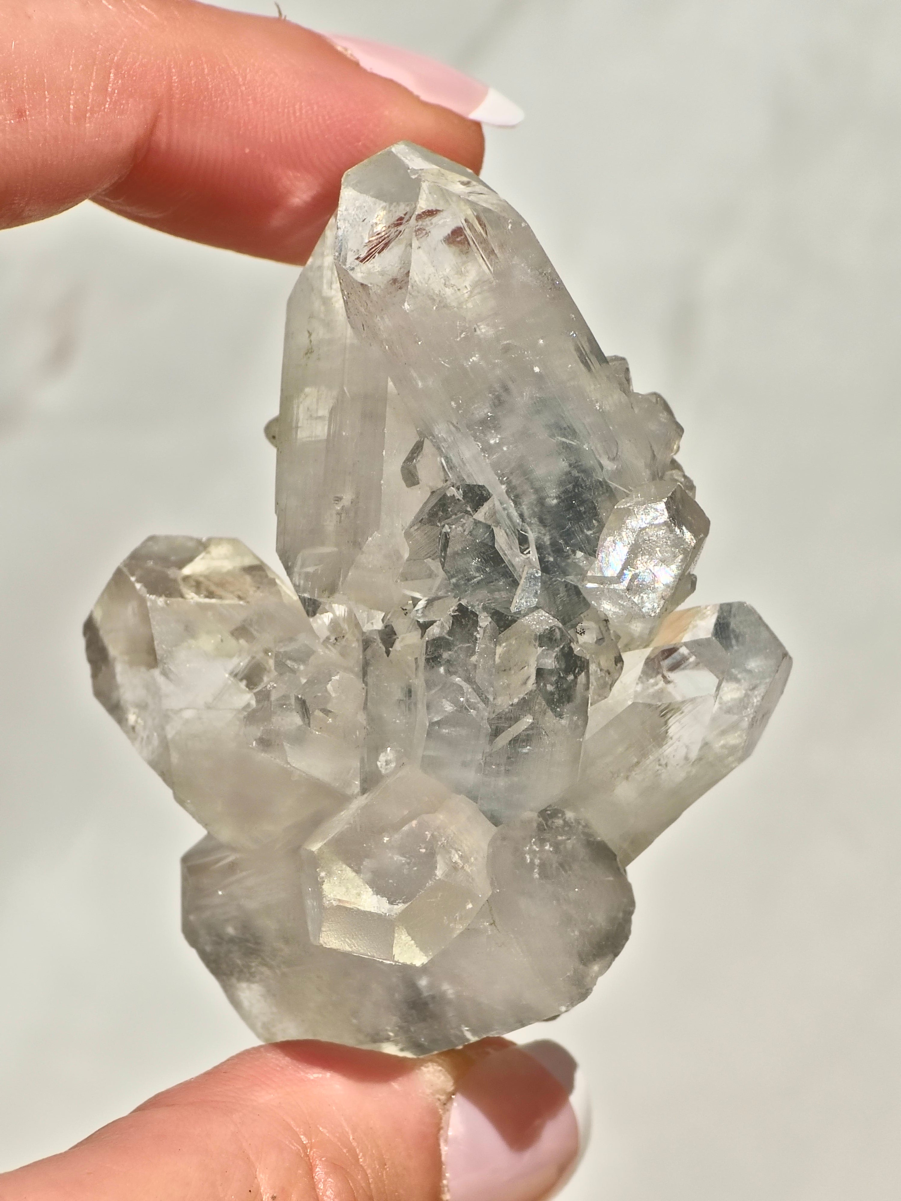 AAA Diamond Apopyllite on Blue Chalcedony