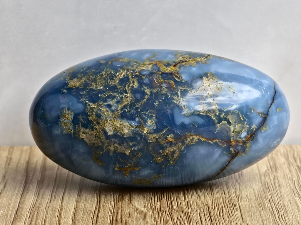 Blue Indian Opal with Moss Agate Inclusions