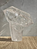 Clear Quartz Imtersecting Twin Firmation with Inclusions and Rainbow Refraction