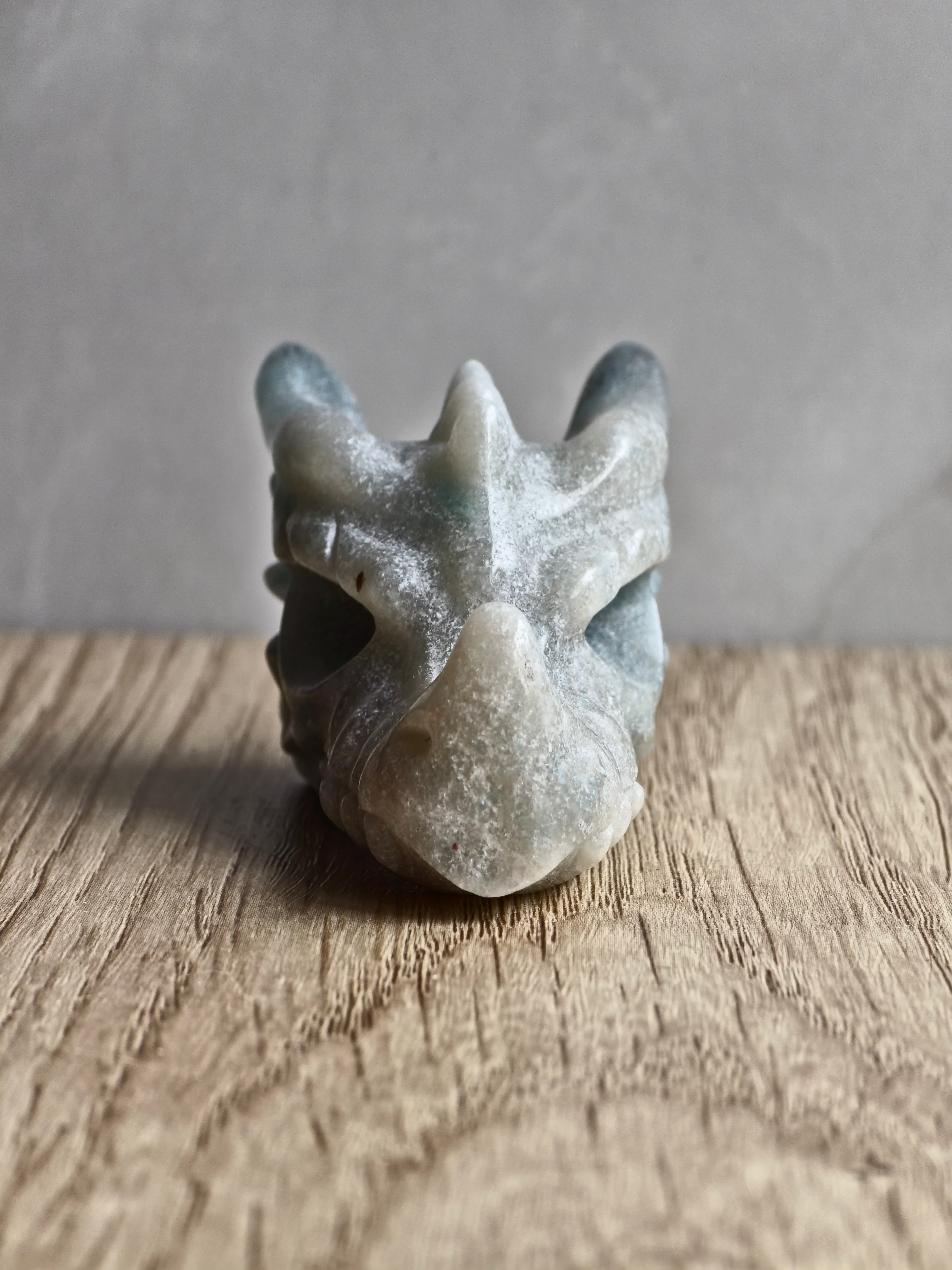 Blue Trolleite Dragon Carving