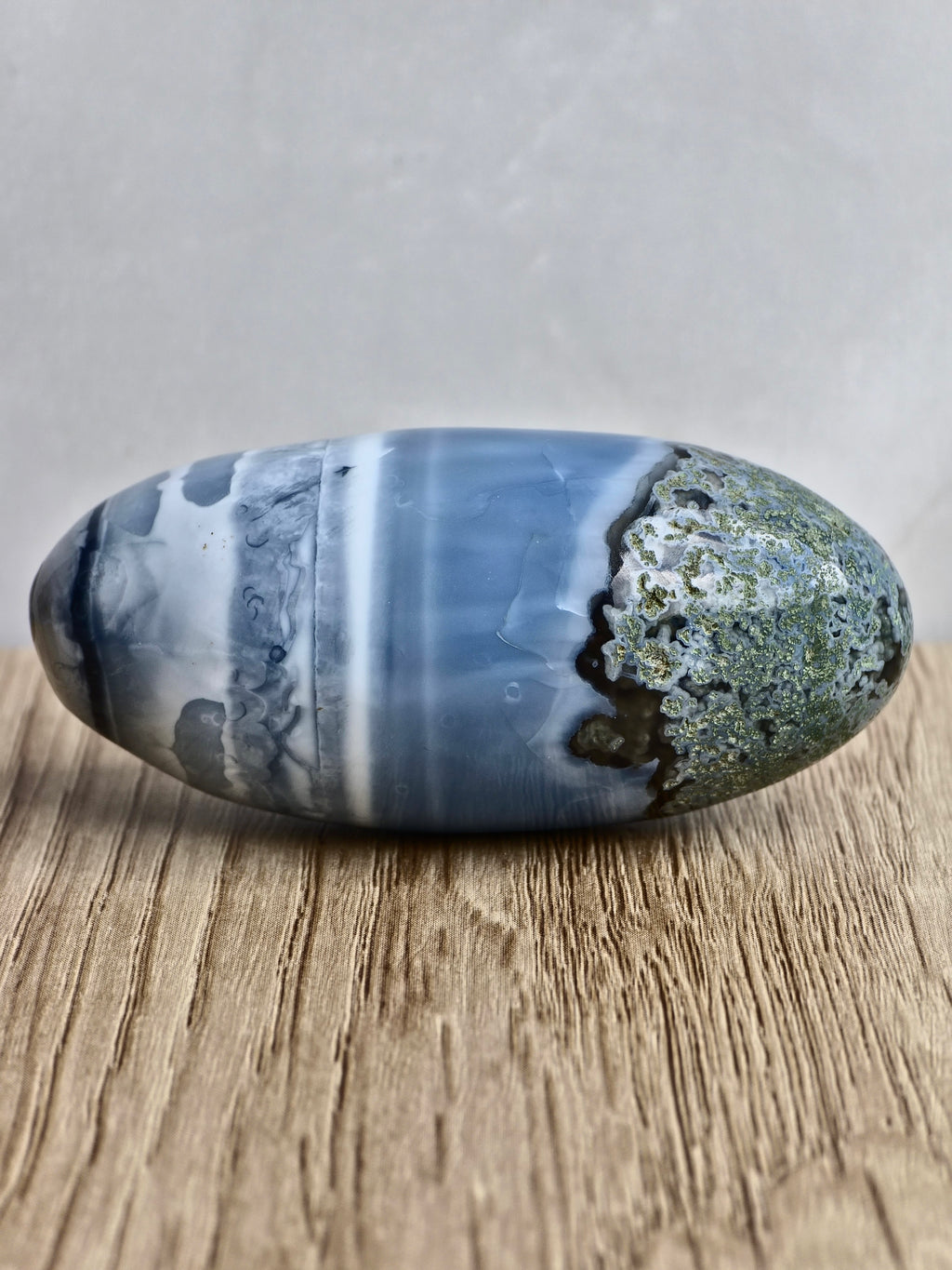 Blue Indian Opal with Moss Agate Inclusions Shiva