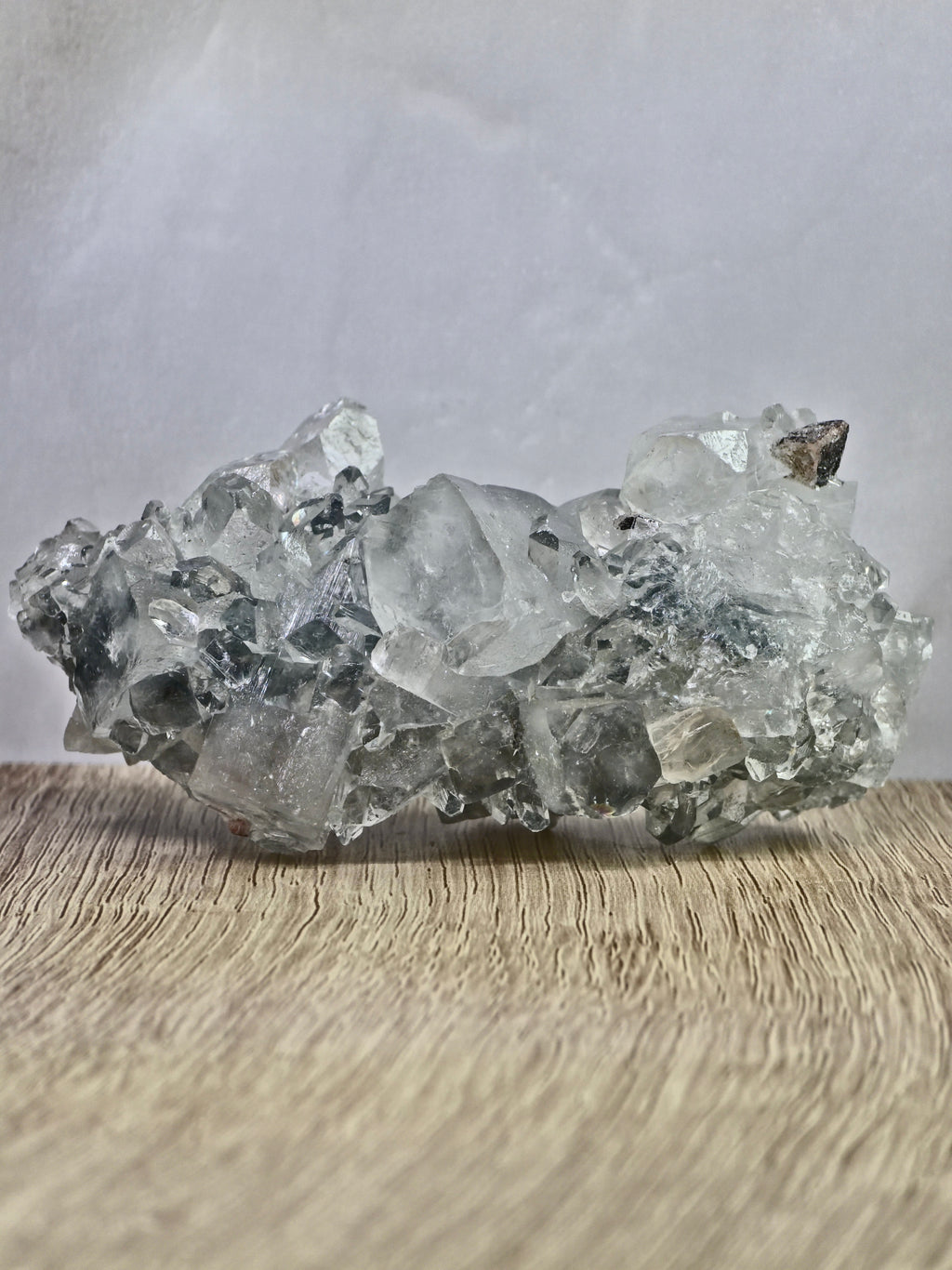 AAA Grade Diamond Apophyllite on Blue Chalcedony with Heulandite & Calcite