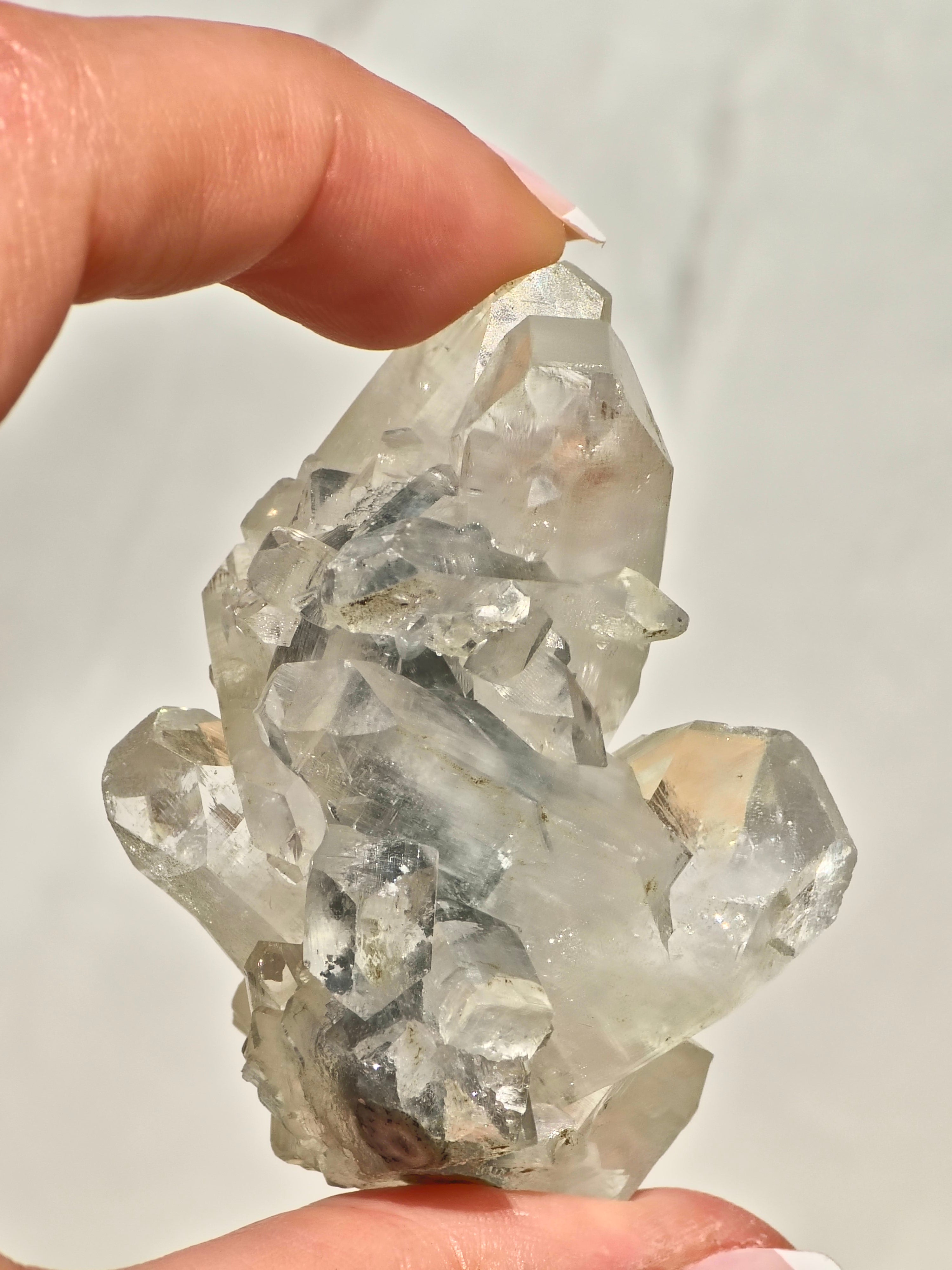 AAA Diamond Apopyllite on Blue Chalcedony