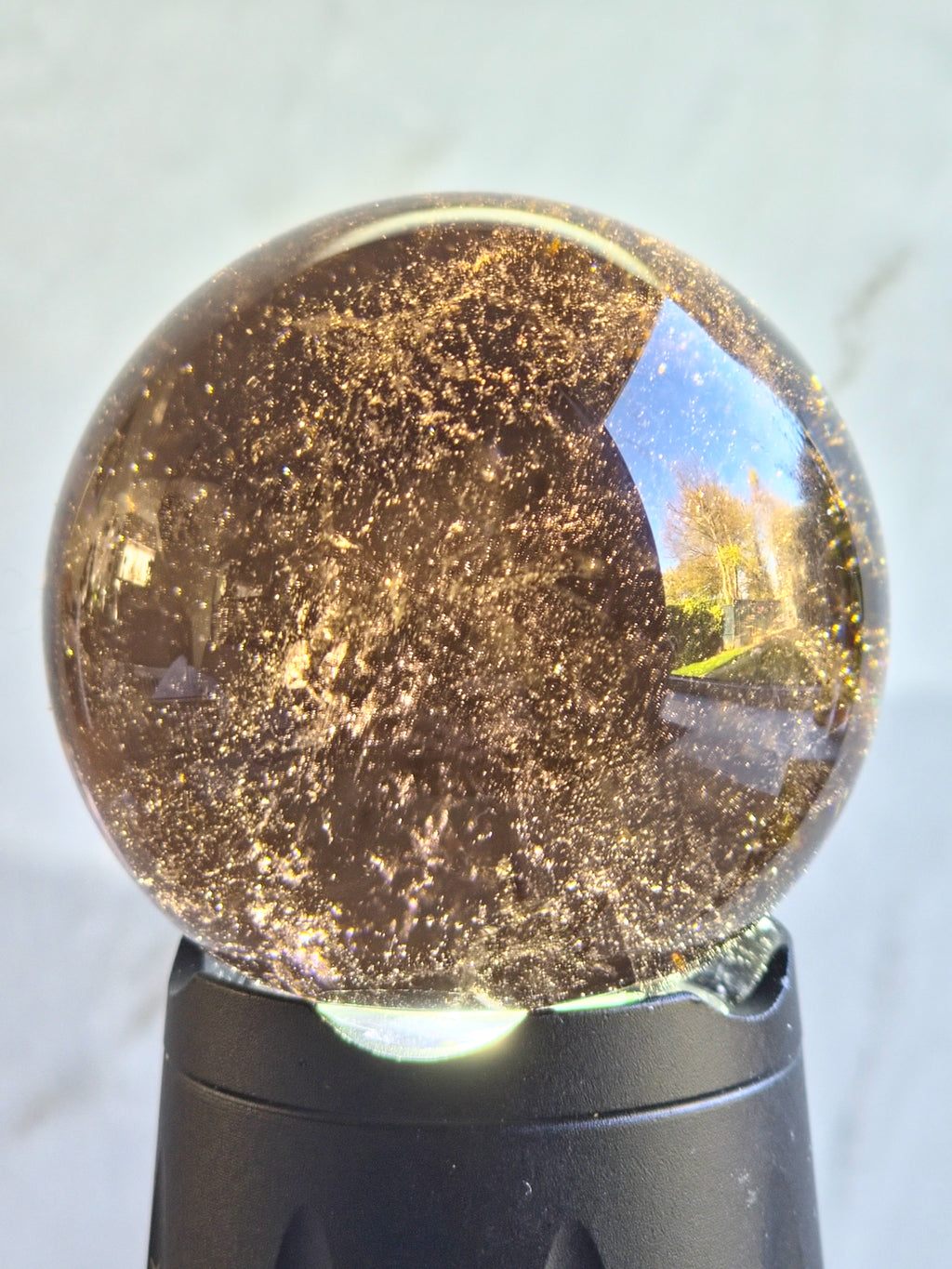 Smoky quartz sphere- h