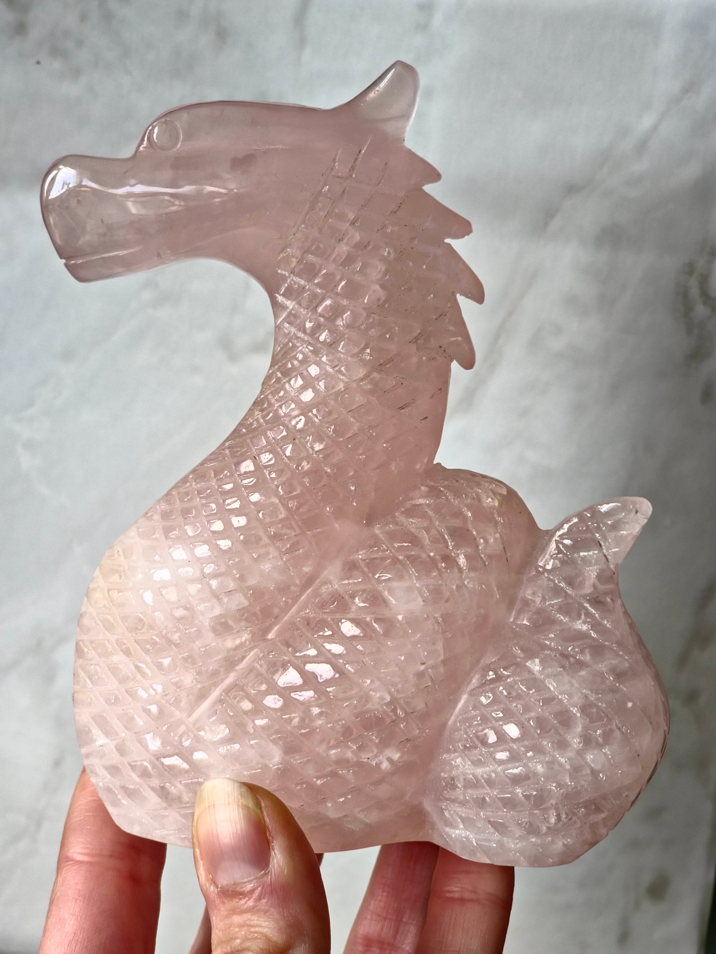 Rose quartz dragon