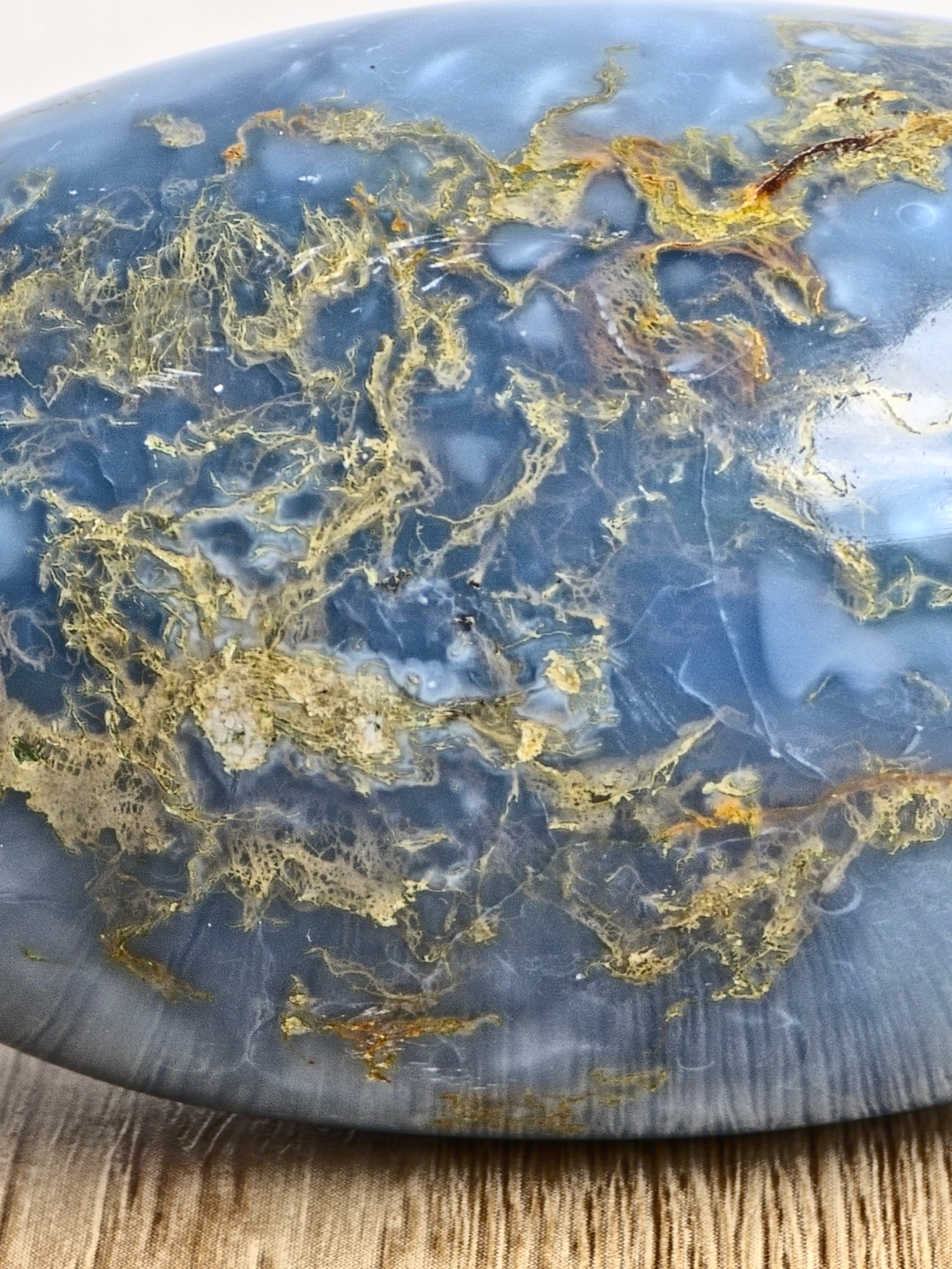 Blue Indian Opal with Moss Agate Inclusions