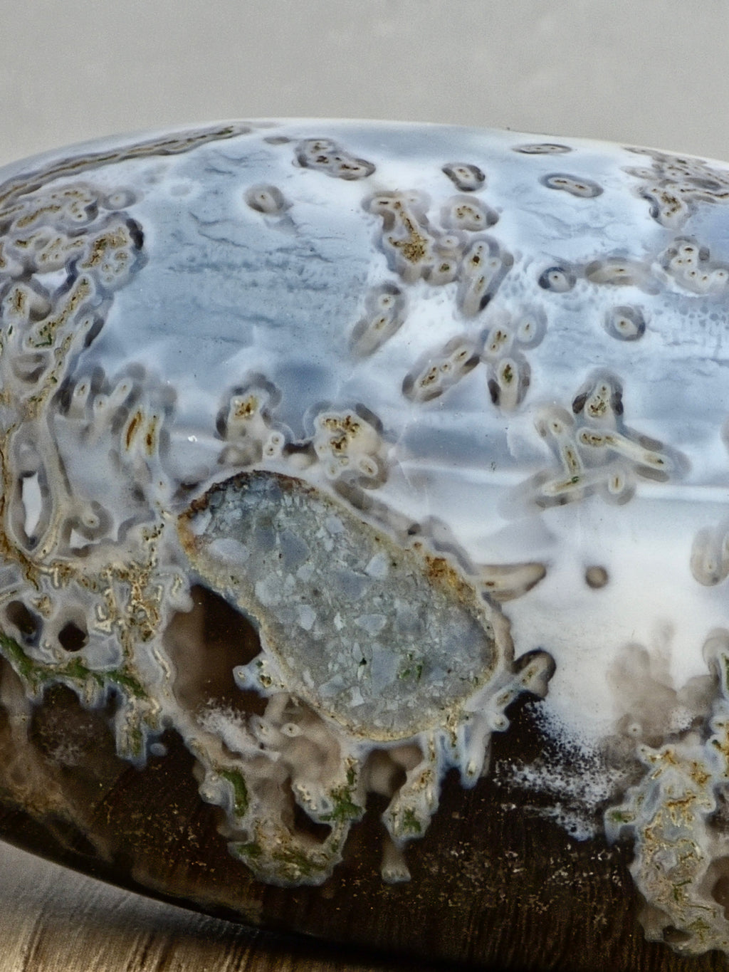 Blue Indian Opal with Moss Agate Inclusions Shiva Lingham