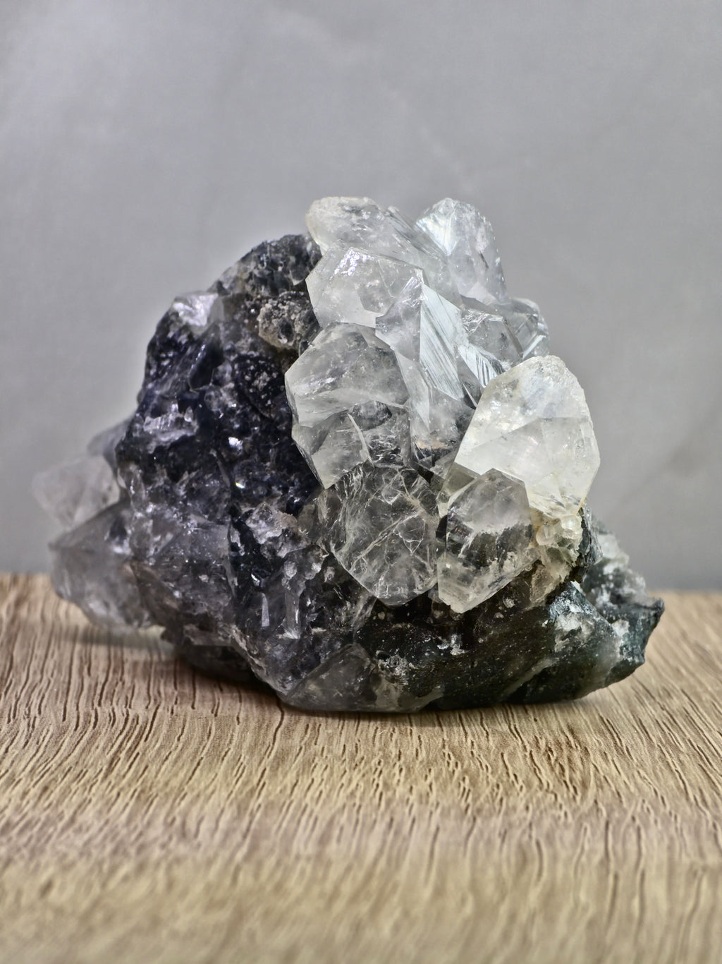 Diamond Apophyllite Cluster on Chalcedony — High Lustre Terminations with Botryoidal Matrix