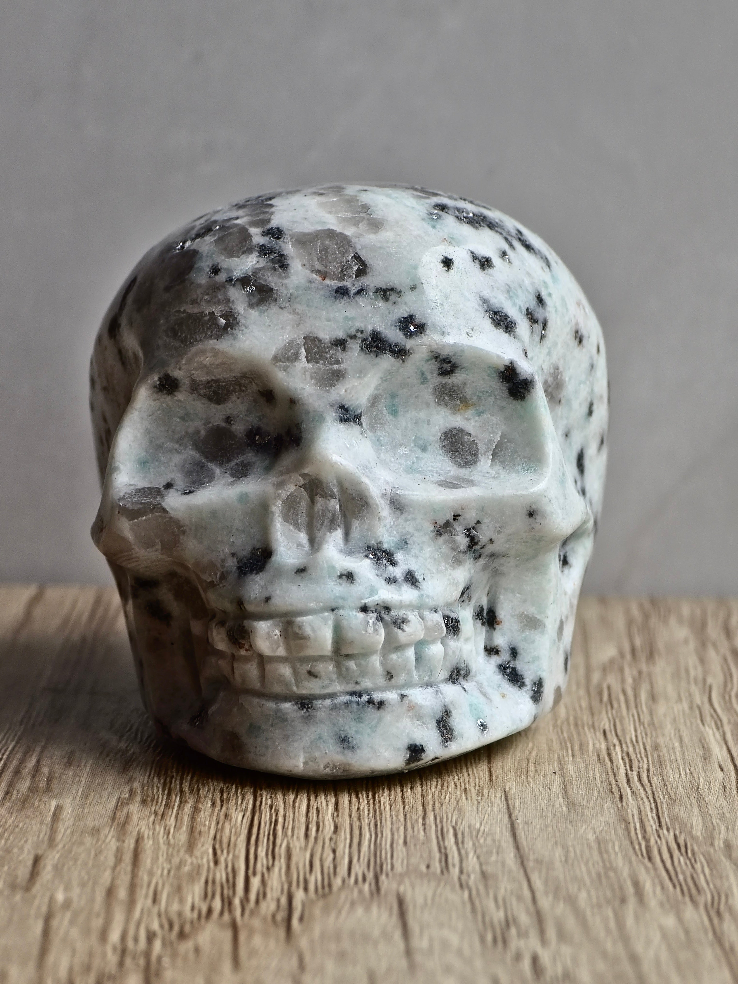 Kiwi Jasper Skull Carving