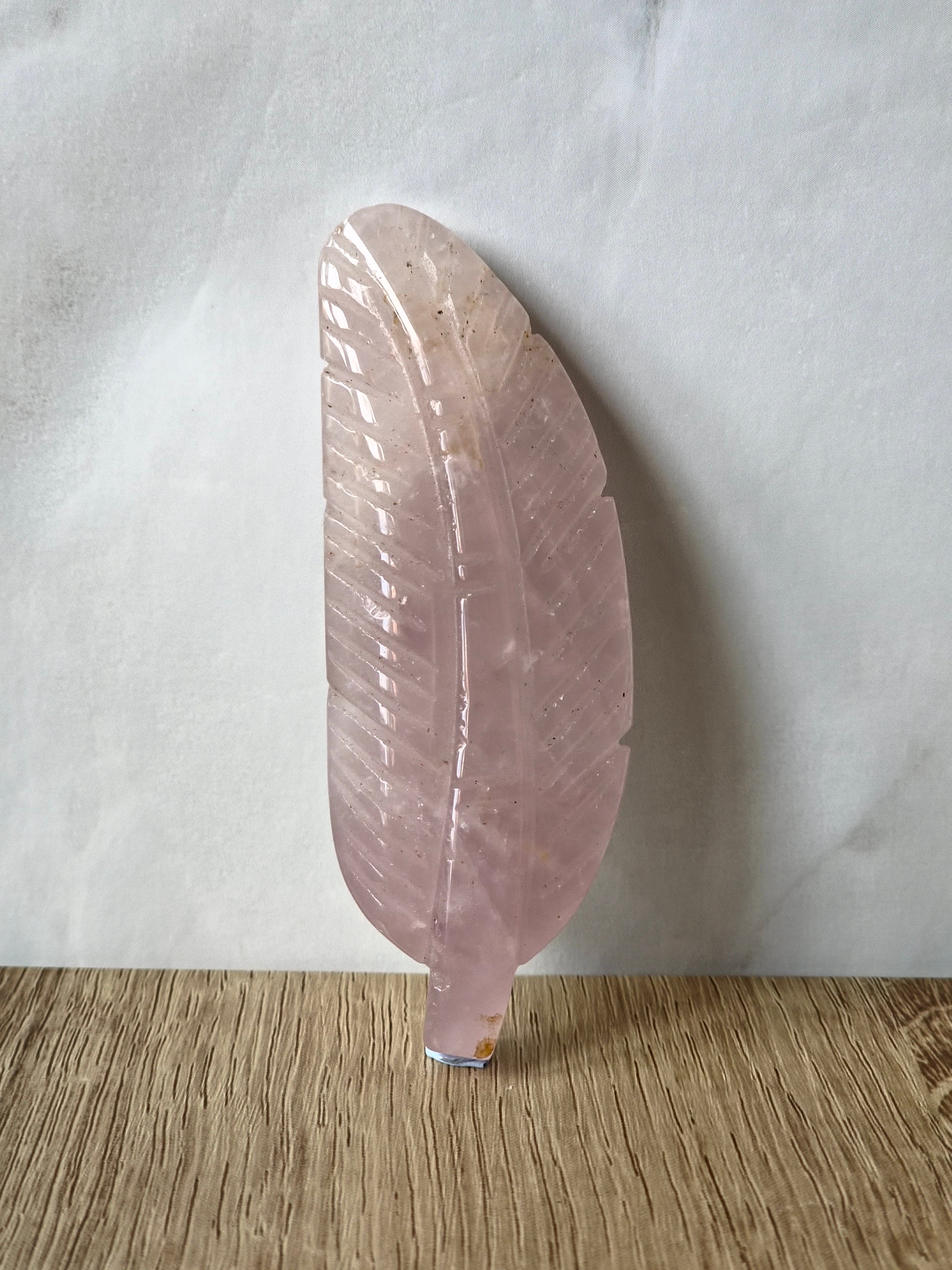 Rose quartz feather
