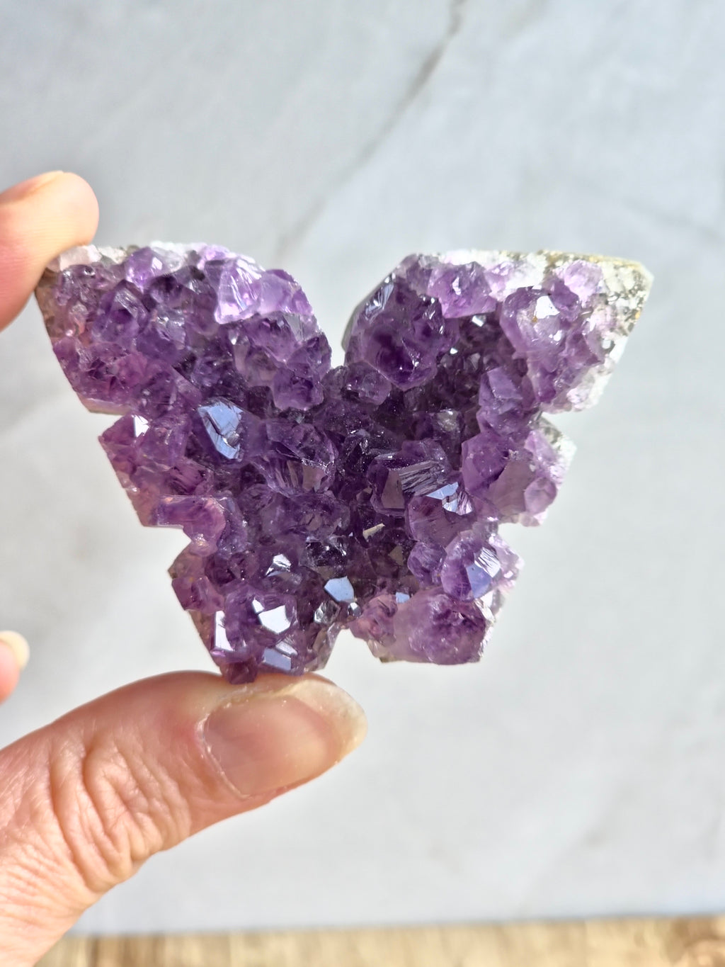 Amethyst Druzy Butterfly Carving
