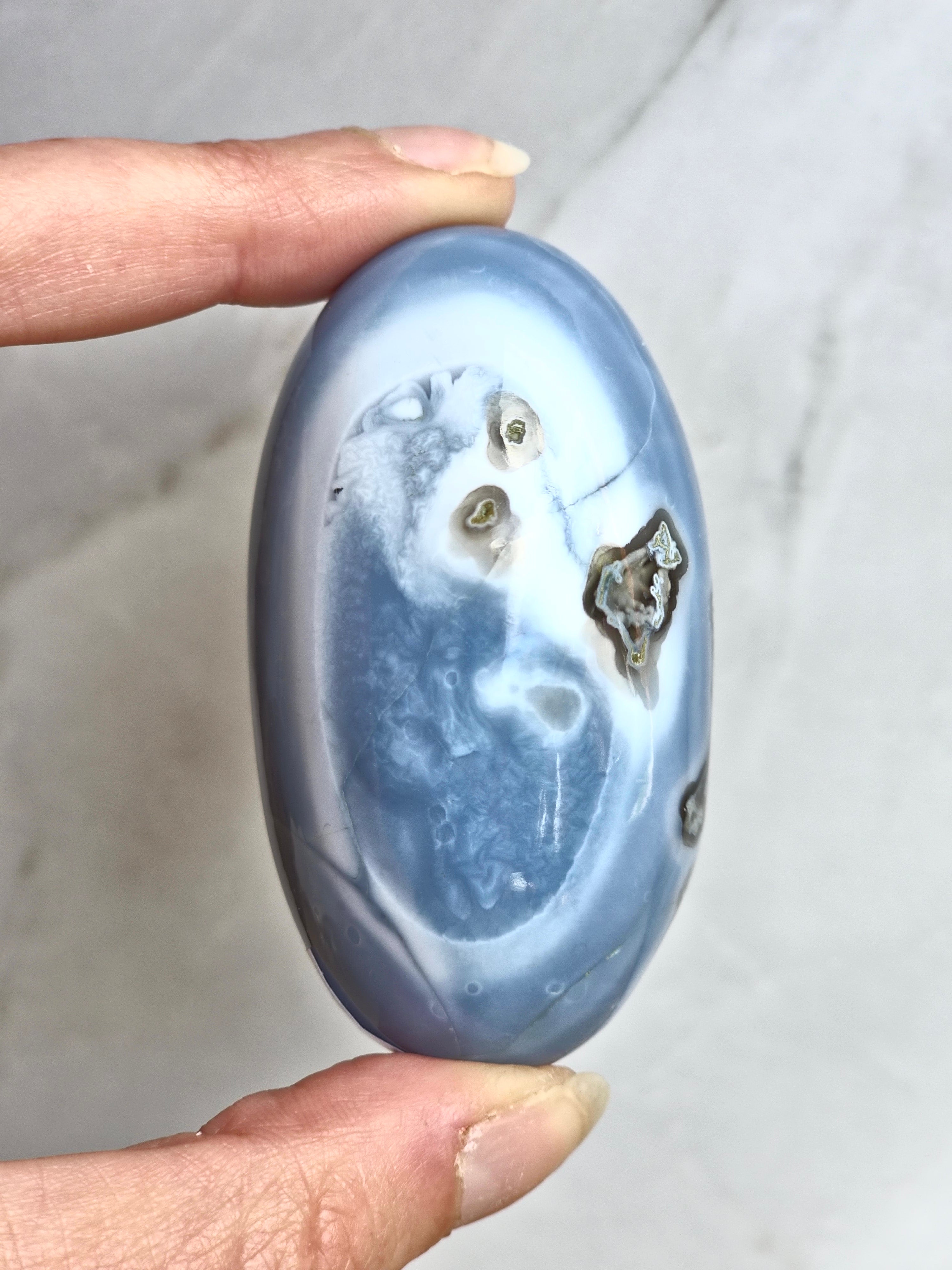 Blue Indian Opal with Moss agate inclusions