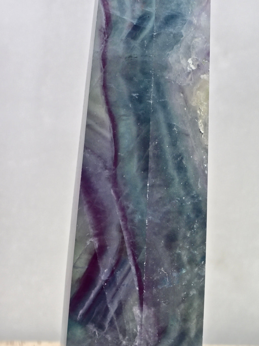 Banded Fluorite Tower — Purple & Blue Zoning with Layered Growth Structure