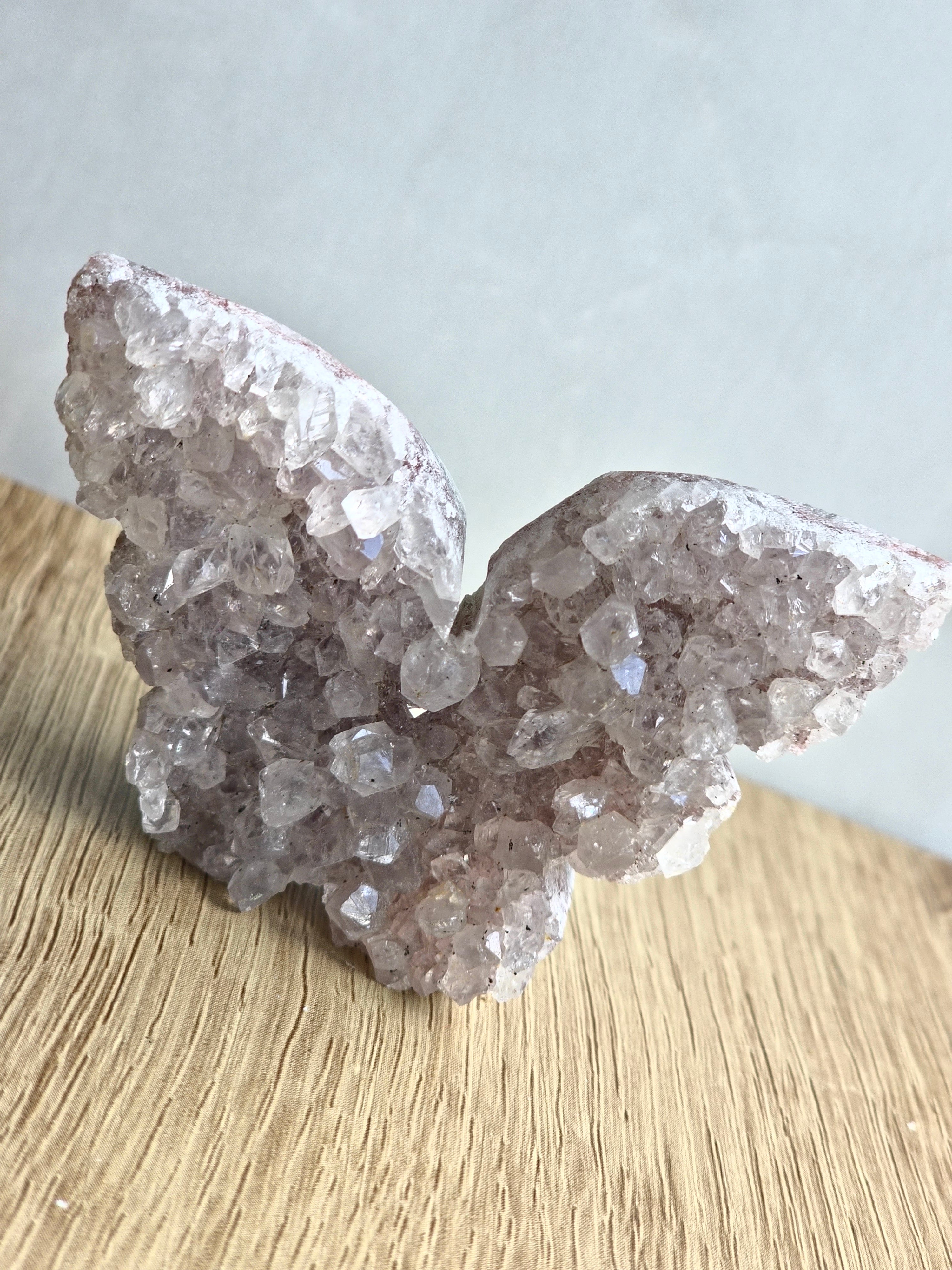 Amethyst Druzy Butterfly Carving (Pale Variant)