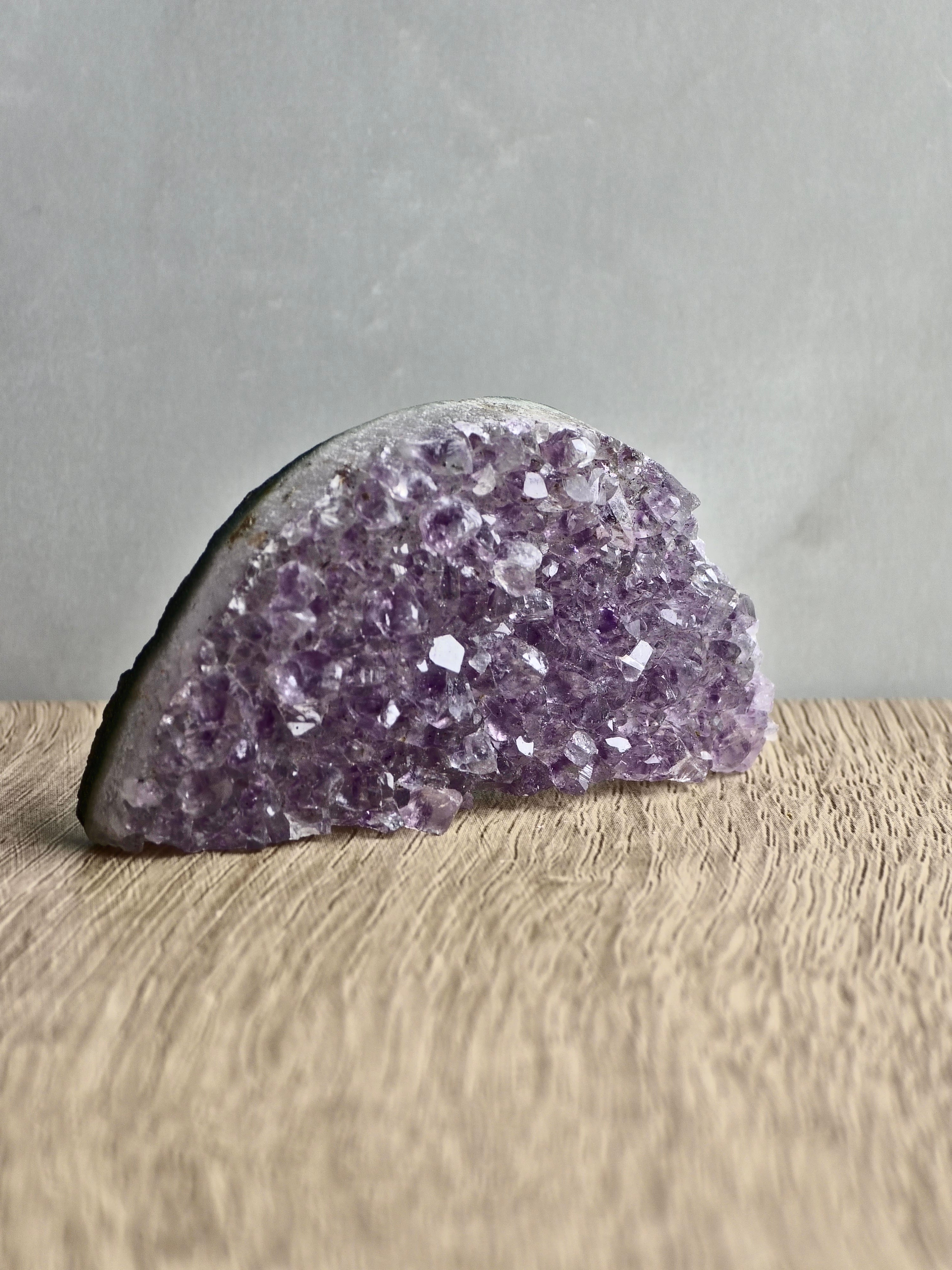 Amethyst druzy half moon