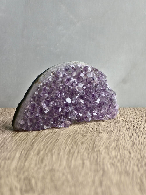 Amethyst druzy half moon
