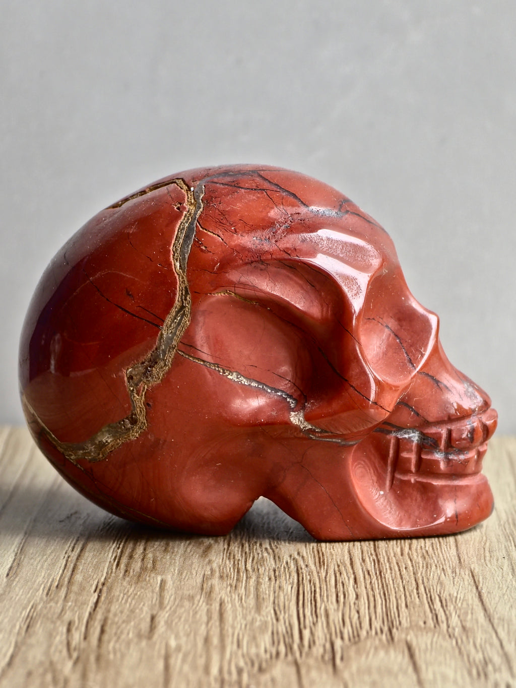 Red Jasper Skull Carving