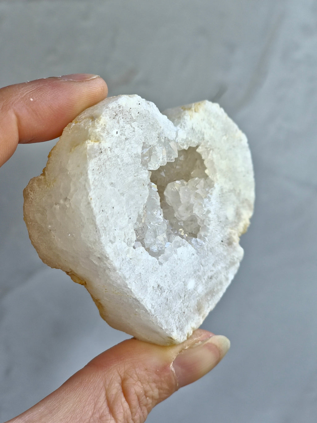Quartz druzy geode heart