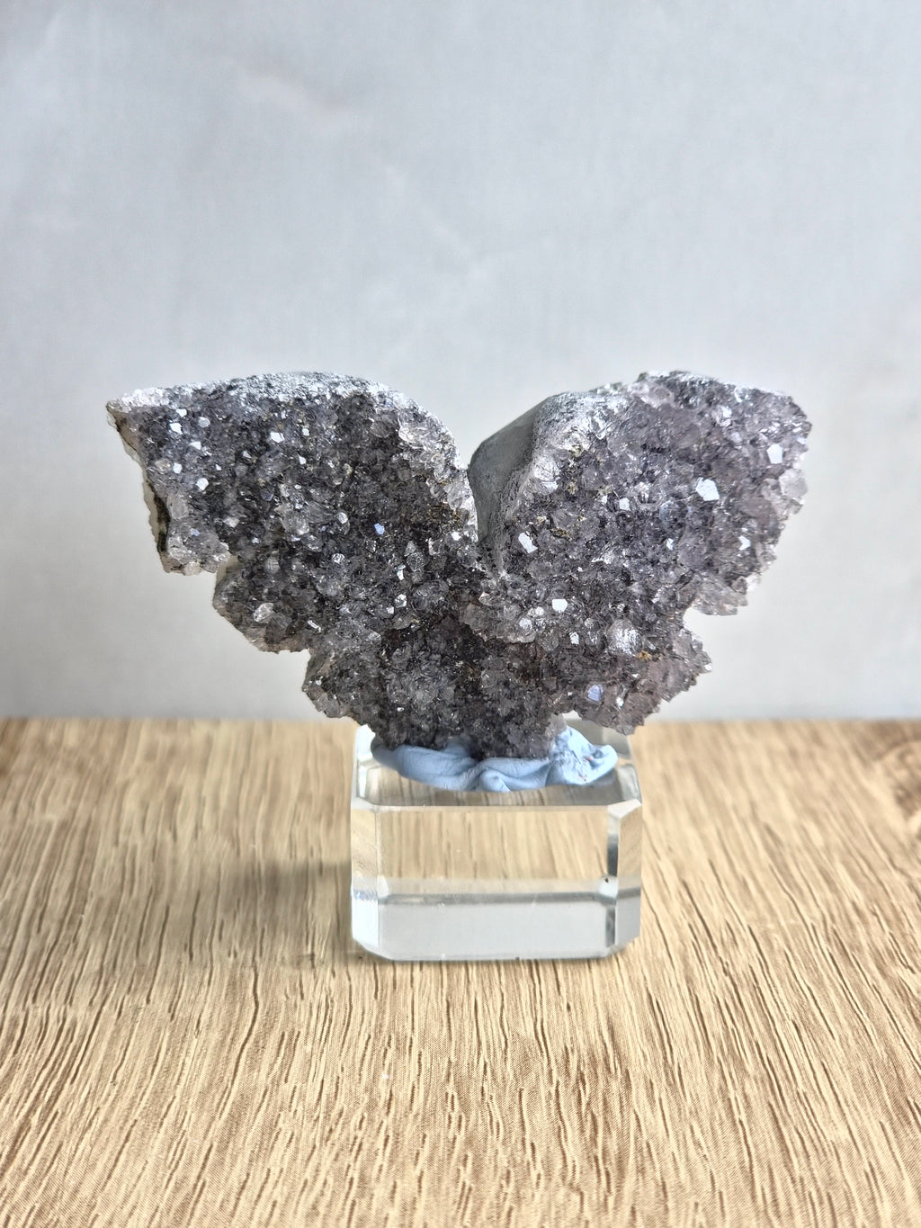Black Amethyst Druzy Butterfly Carving