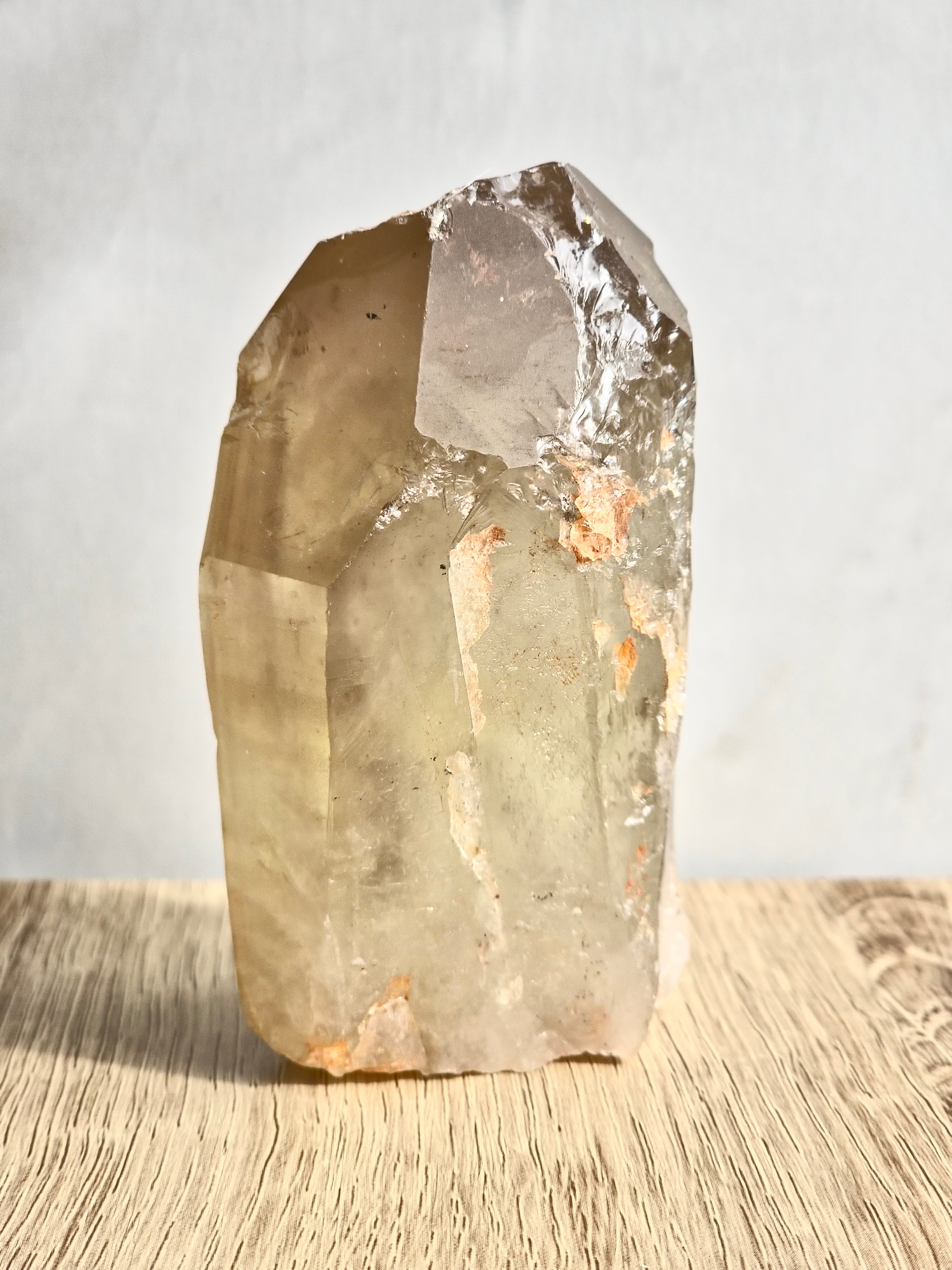 Natural raw citrine lemurian tower